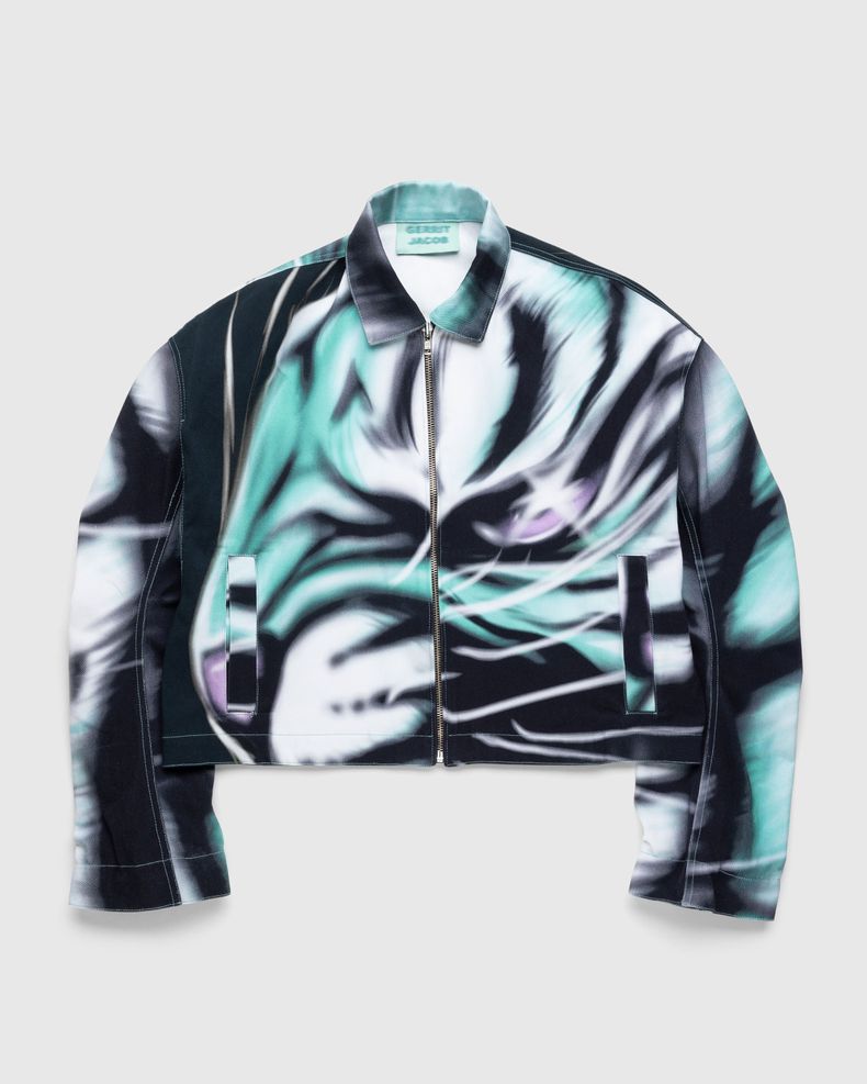 Printed Denim Jacket Green