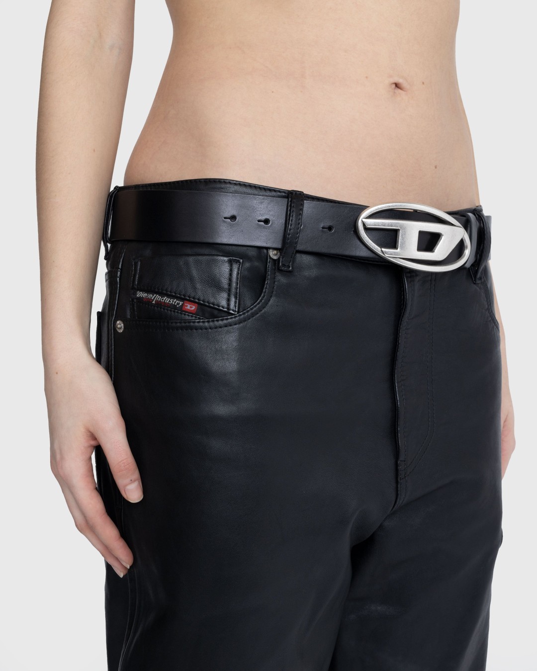 DIESEL Logo Buckle Belt in Black for Men