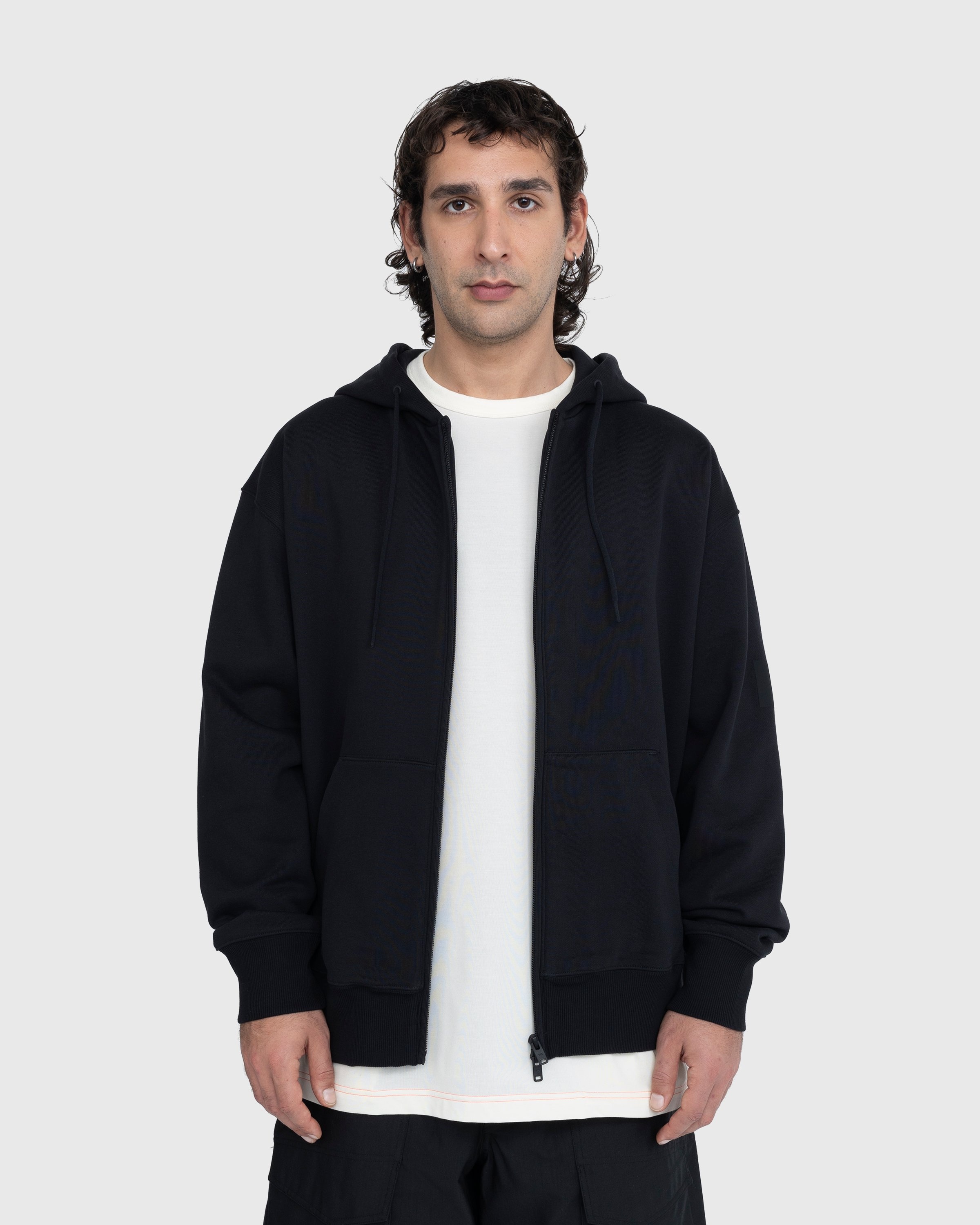 Plain Zip Hoodie, Black