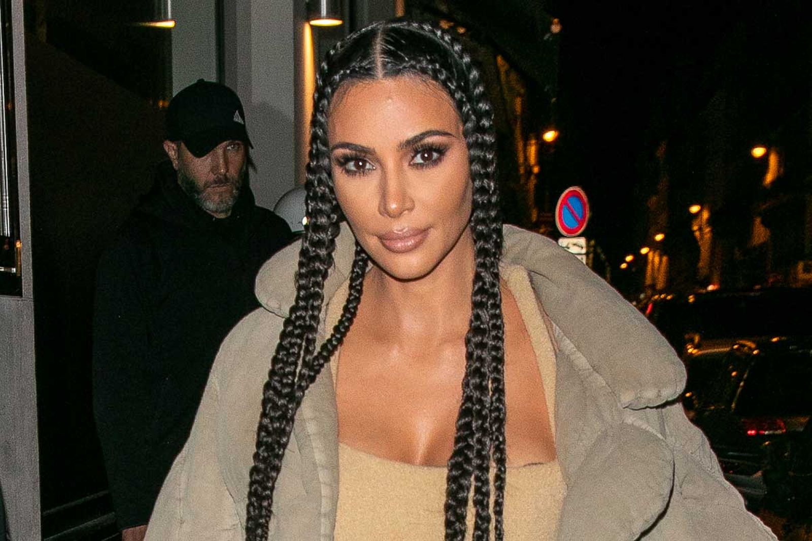 Kim Kardashian wearing braids