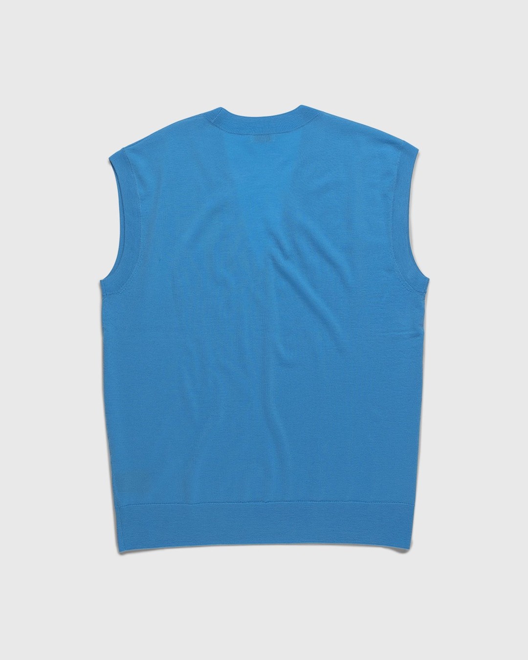 Dries van Noten – Merino Sleeveless Sweater Madonna - Knitwear - Blue - Image 2