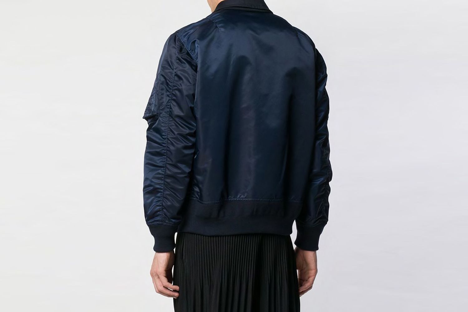 Sacai - layered bomber jacket - men - Polyurethane/Cotton/Cupro - 3, 2 - Blue