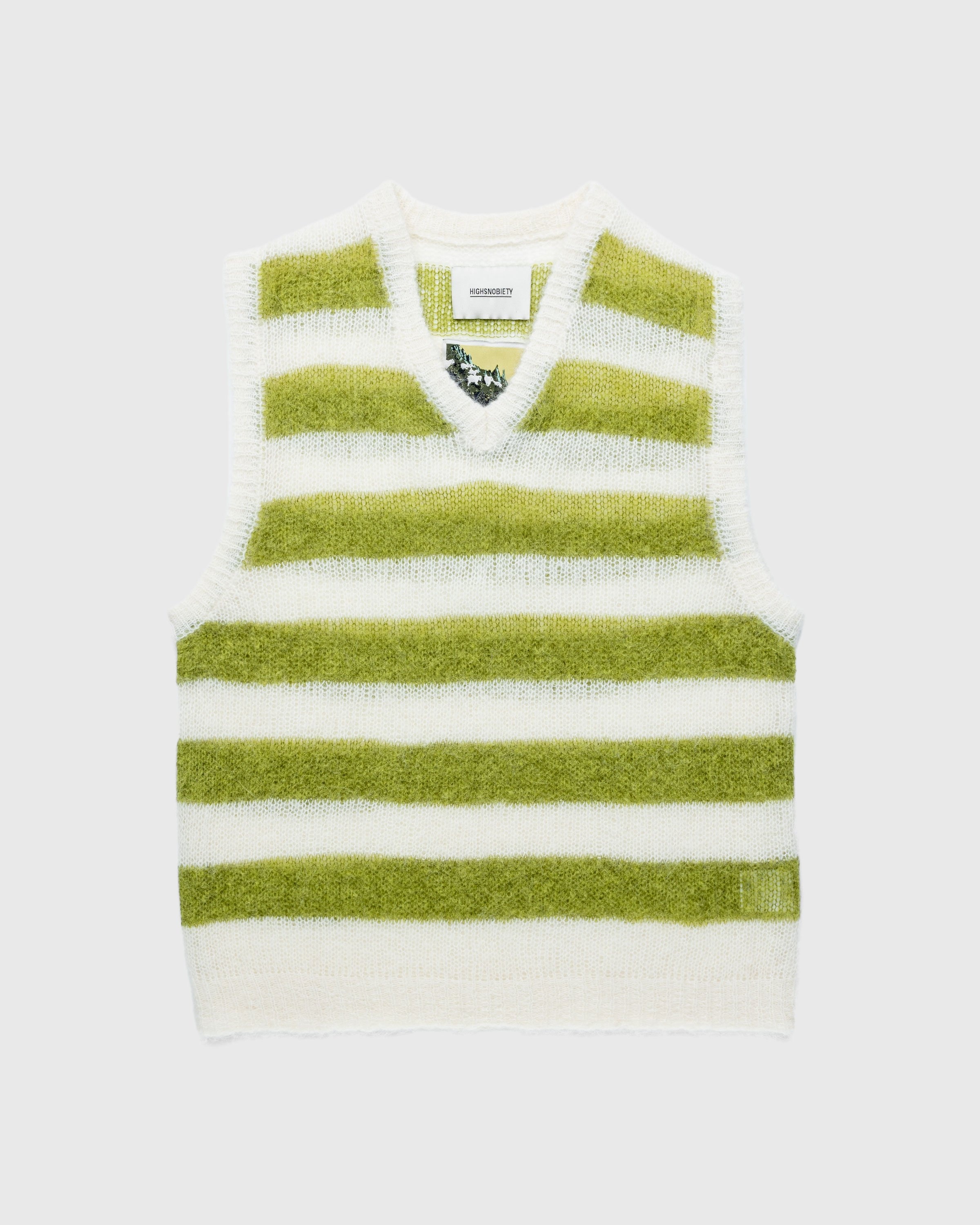 Highsnobiety – Sweater Vest Green/Ivory - Gilets - Multi - Image 1