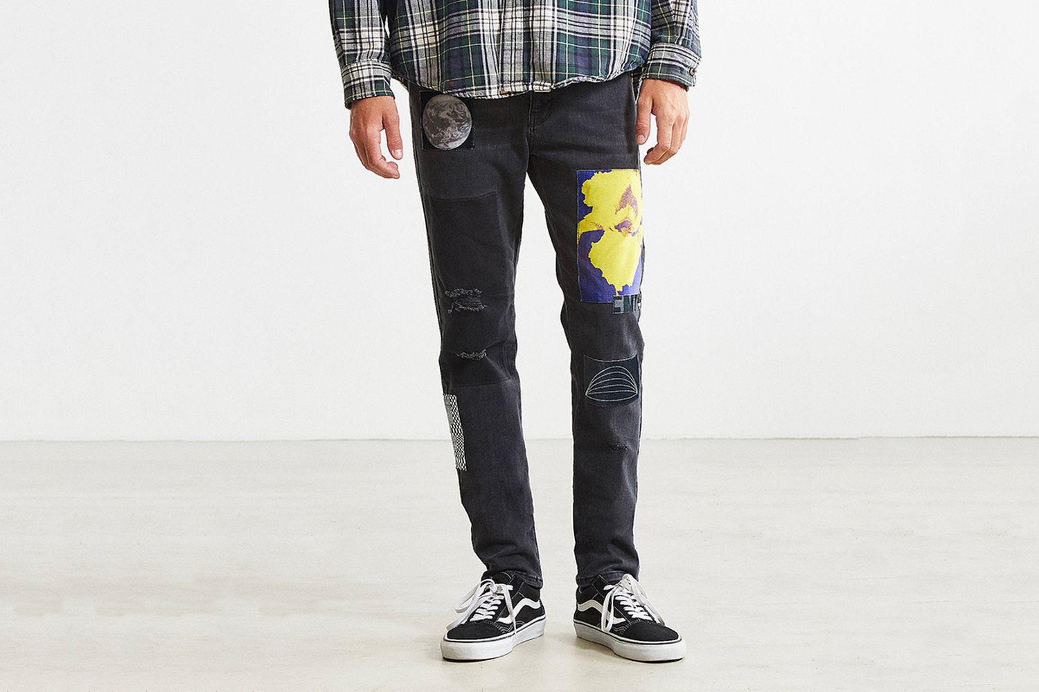 Graphic Patched Skinny Jean