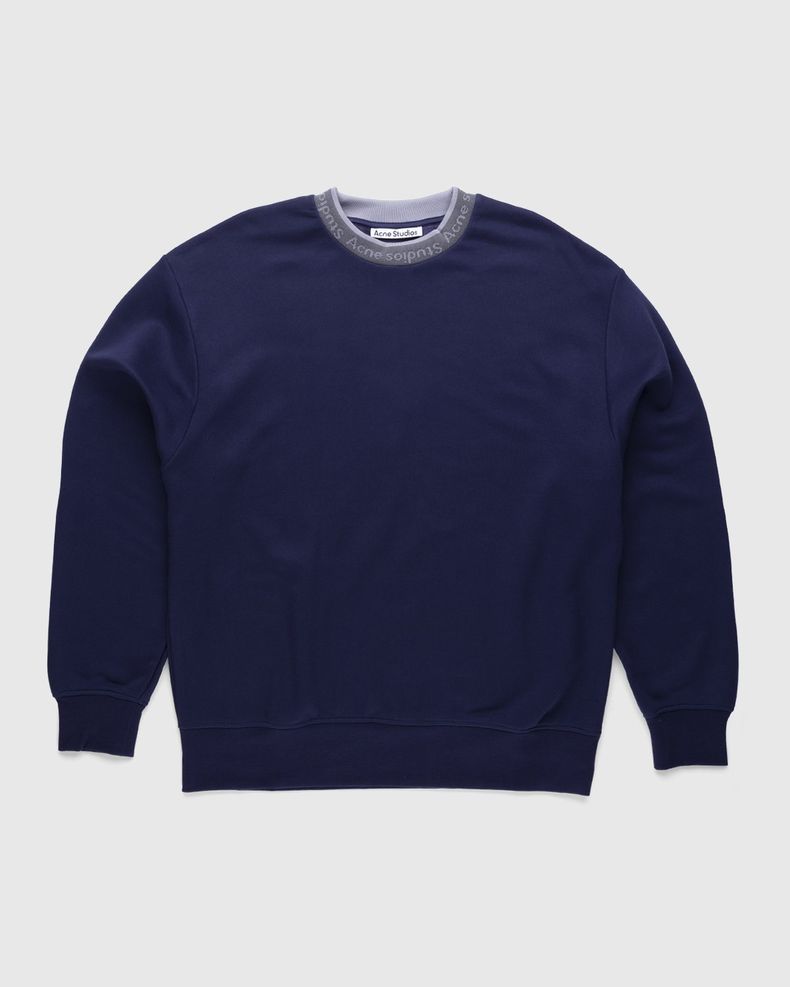 Acne Studios – Logo Rib Sweatshirt Indigo Blue