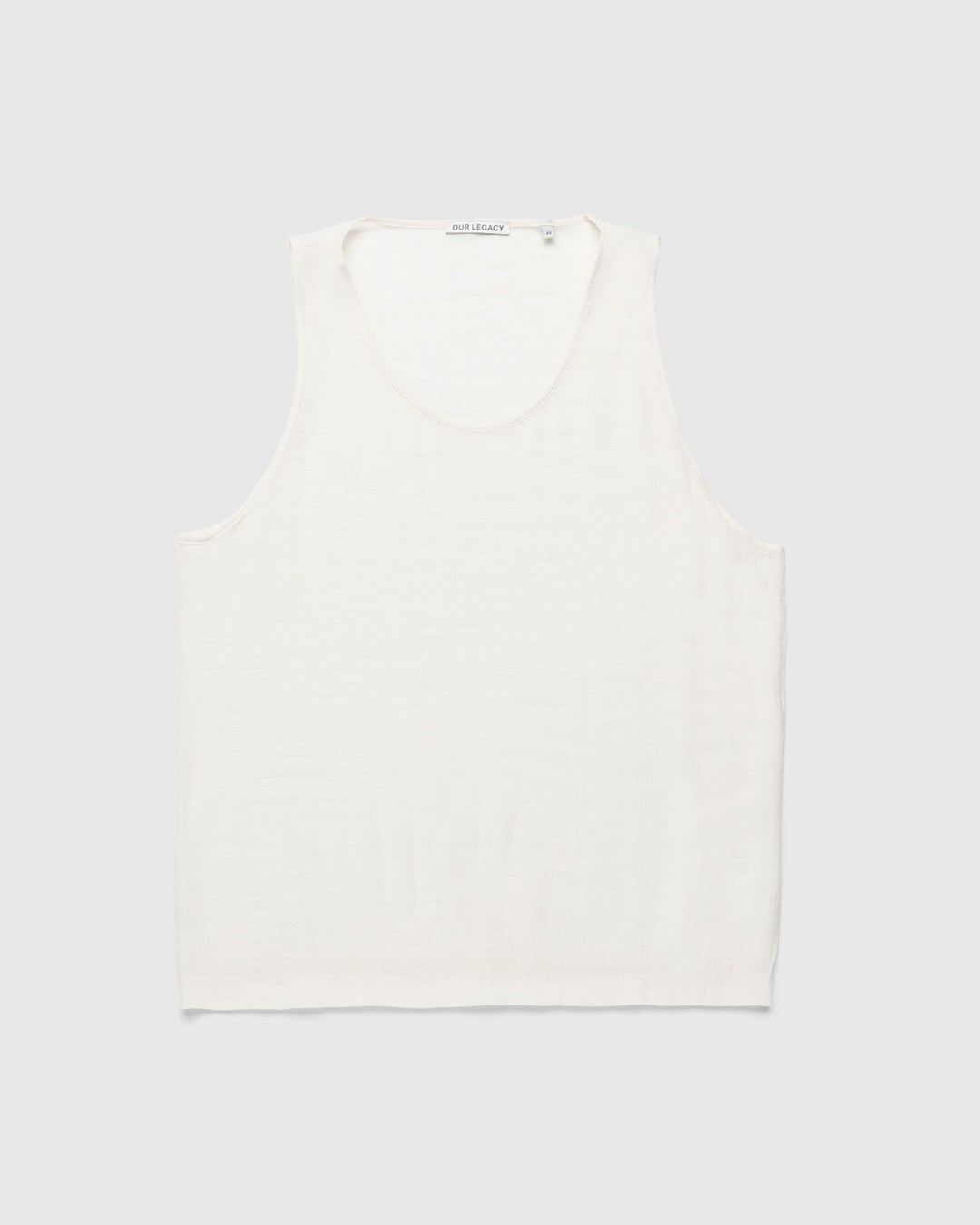 Our Legacy – Singlet Almond Milk Ruffle Viscose - Tops - Beige - Image 1