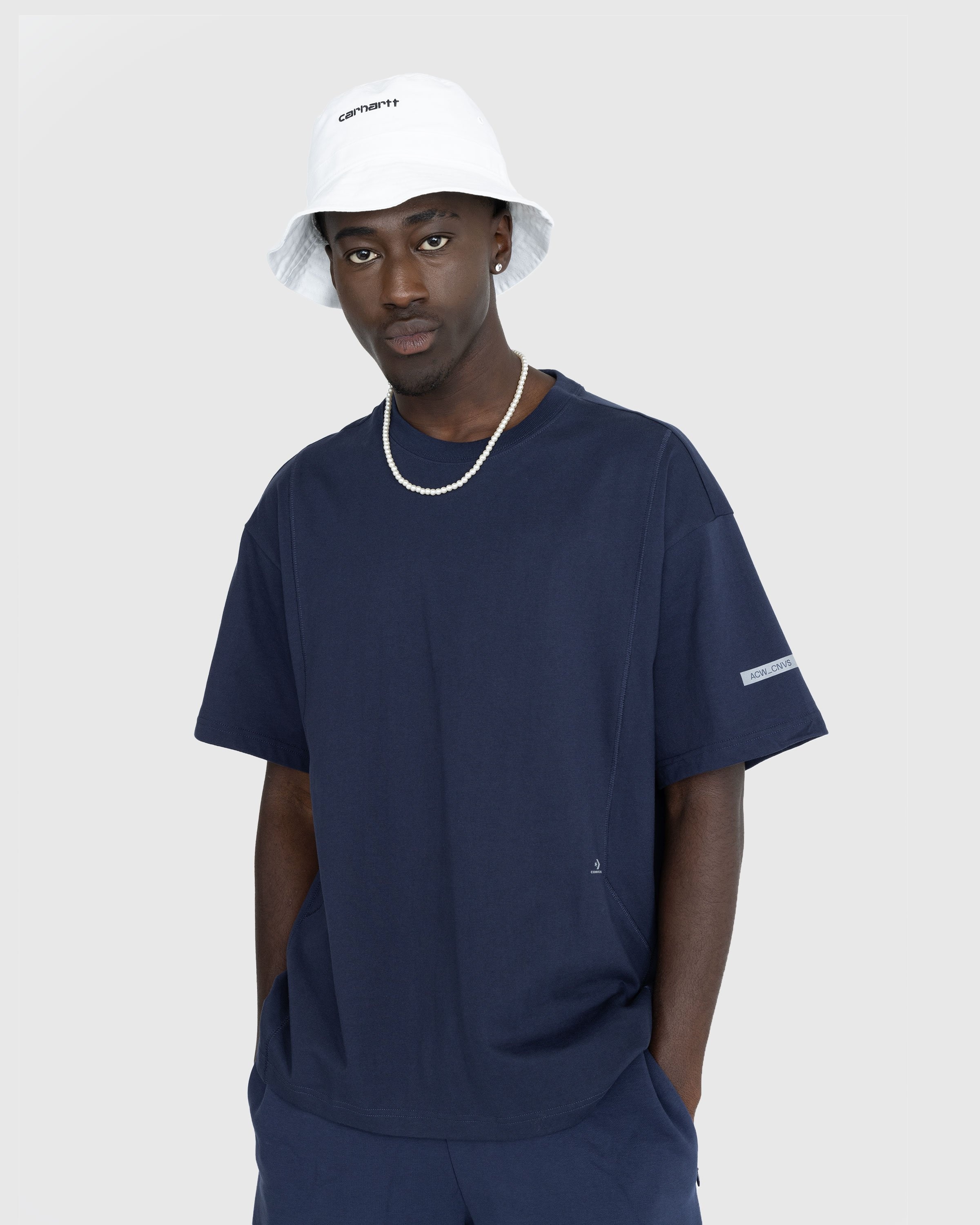 Converse x A Cold Wall Reflective T Shirt Navy Highsnobiety Shop