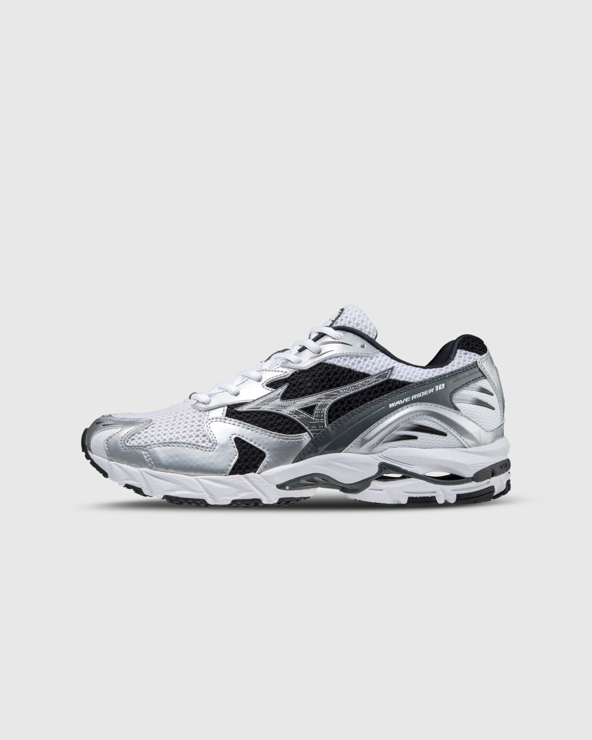 Mizuno – Wave Rider 10 White/Silver/Black - Sneakers - Multi - Image 2
