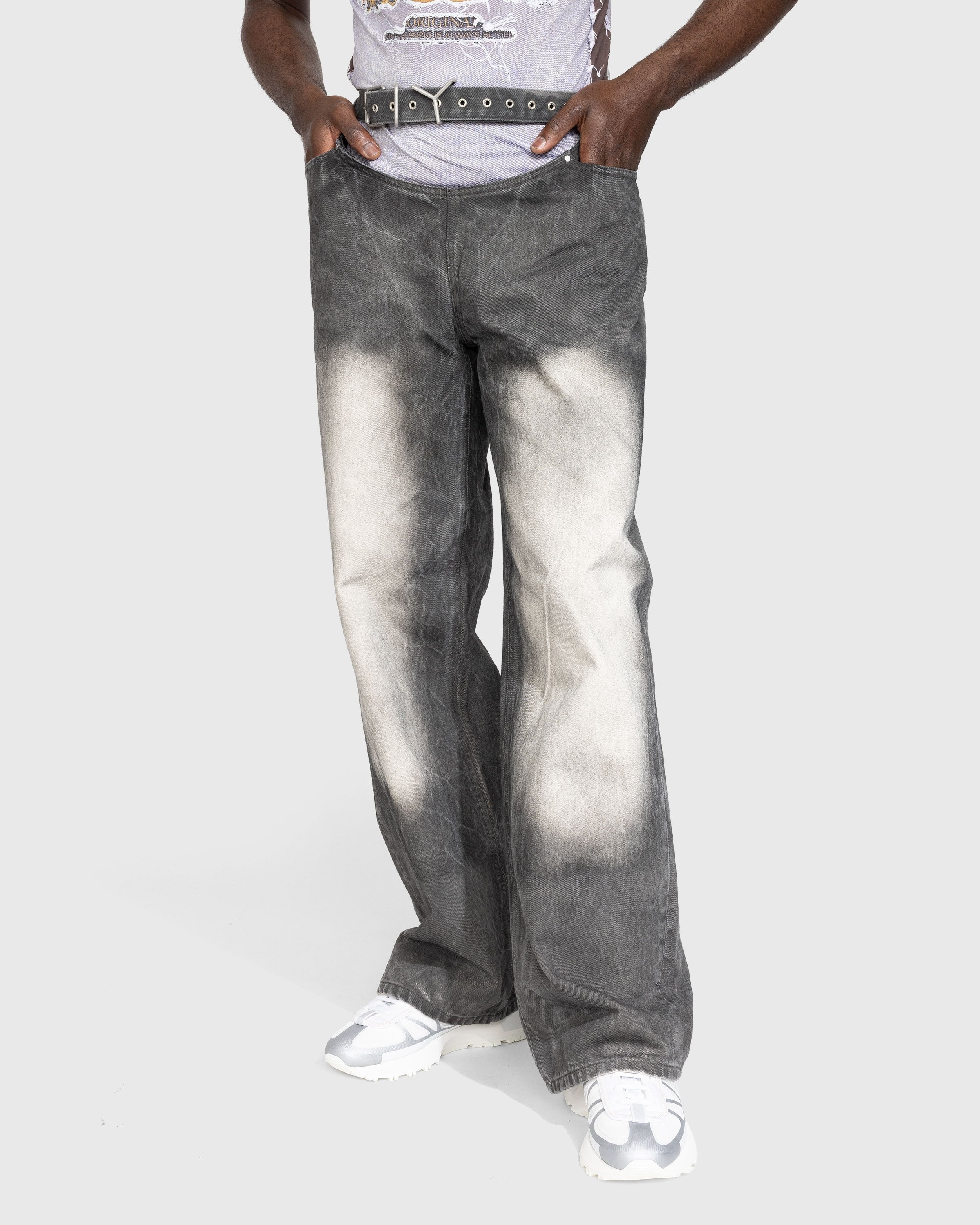 Y/Project – Y Belt Arc Jeans Faded Black - Pants - Grey - Image 2