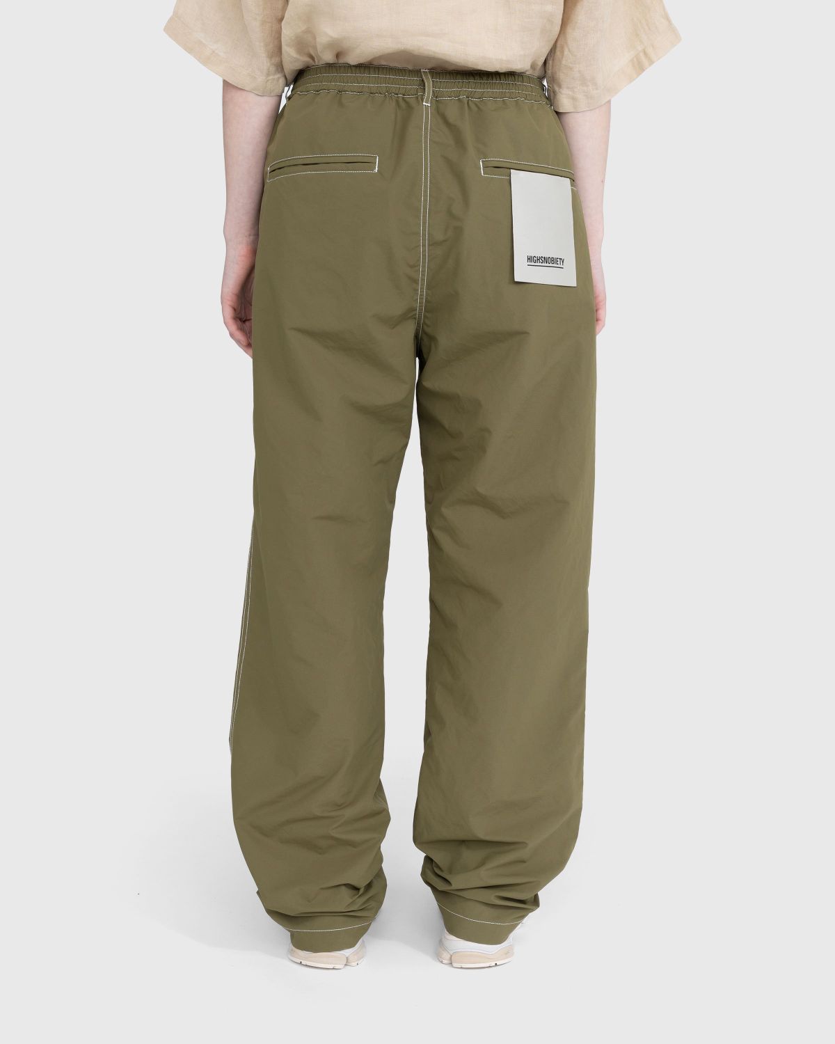 CONTRAST STITCH GREEN CARGO PANTS