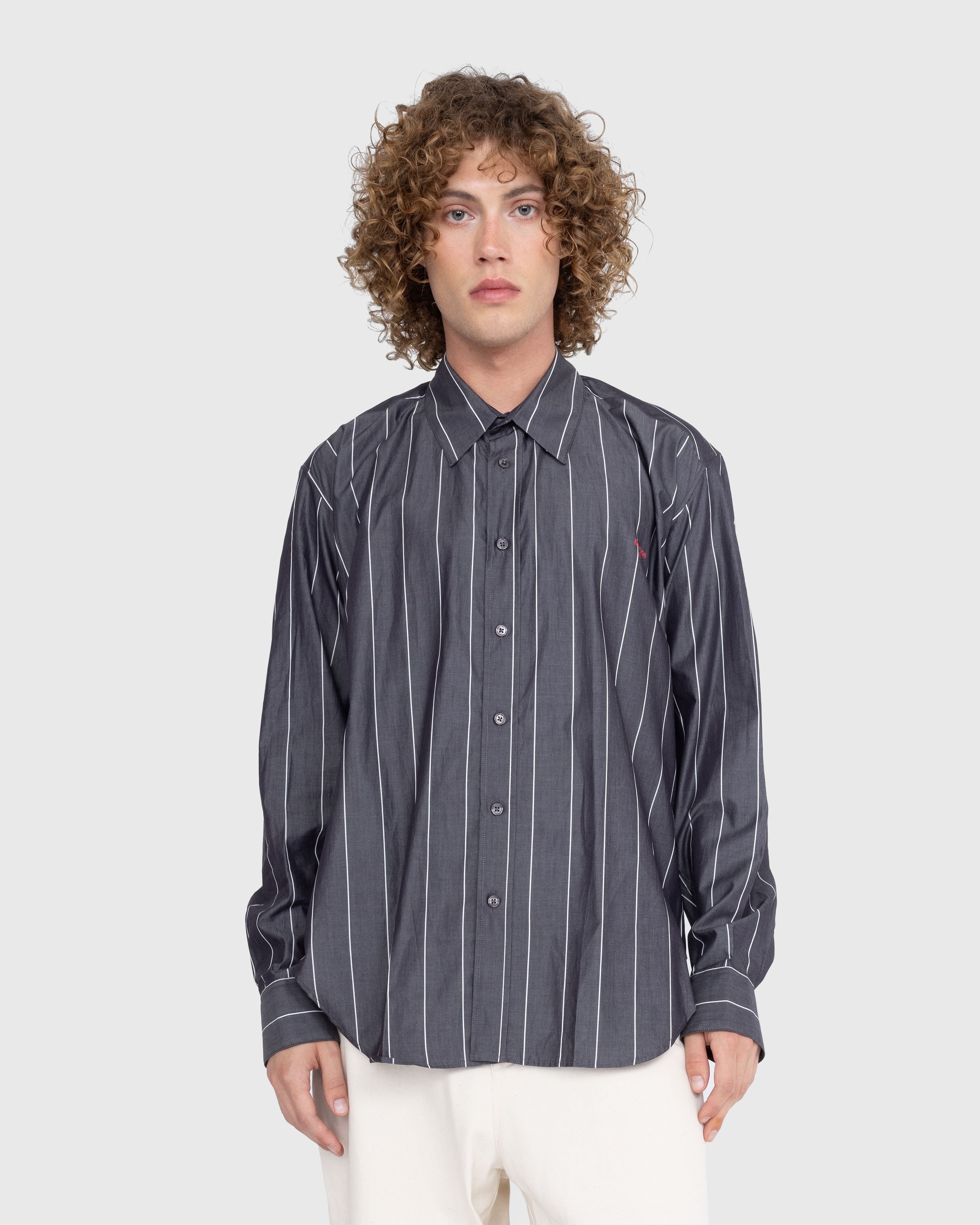 Martine Rose – Pulled Neck Shirt Grey/White - Shirts - Grey - Image 2