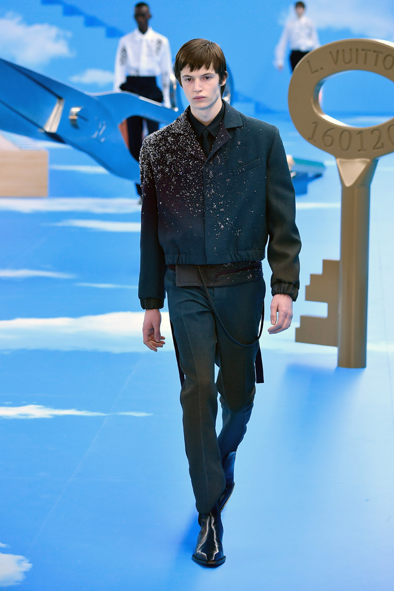 PARIS, FRANCE - JANUARY 16: A model walks the runway during the Louis Vuitton Menswear Fall/Winter 2020-2021 show as part of Paris Fashion Week on January 16, 2020 in Paris, France. (Photo by Kristy Sparow/Getty Images)