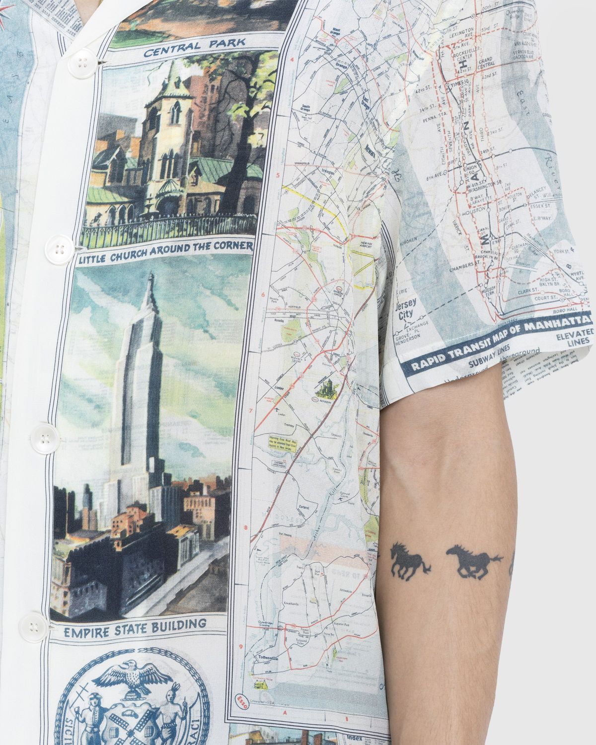 Bode – New York City Map Short-Sleeve Shirt Multi - Shirts - Multi - Image 5