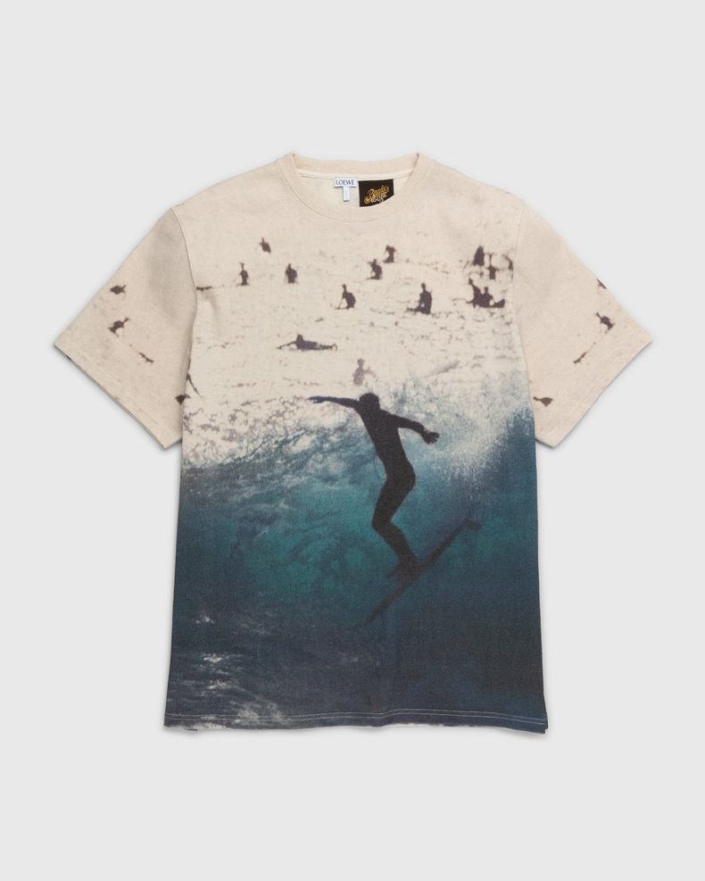 Loewe – Paula's Ibiza Surf Print T-Shirt Ecru/Navy Blue