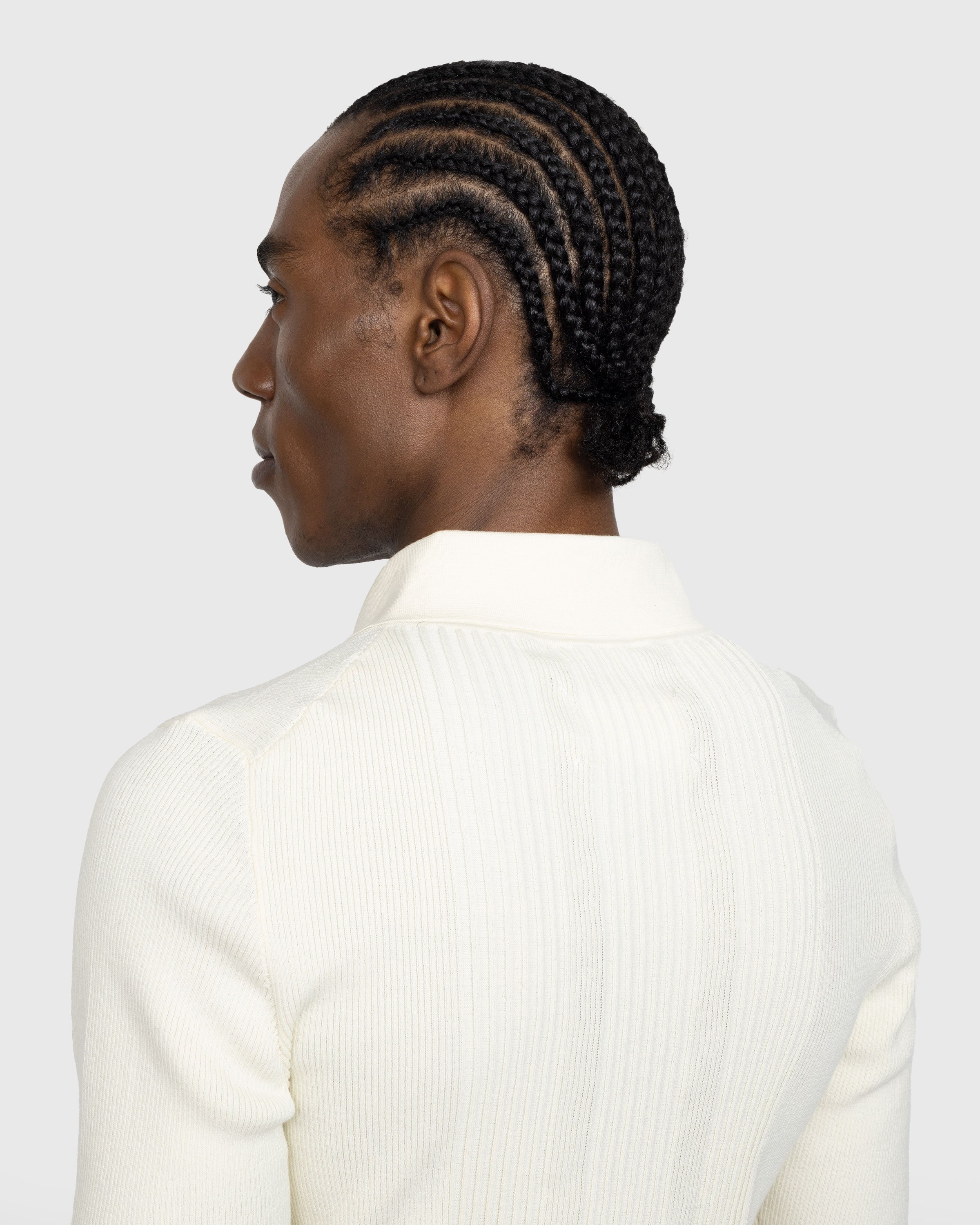 Maison Margiela – Knitted Polo Shirt Beige - Shirts - Beige - Image 3