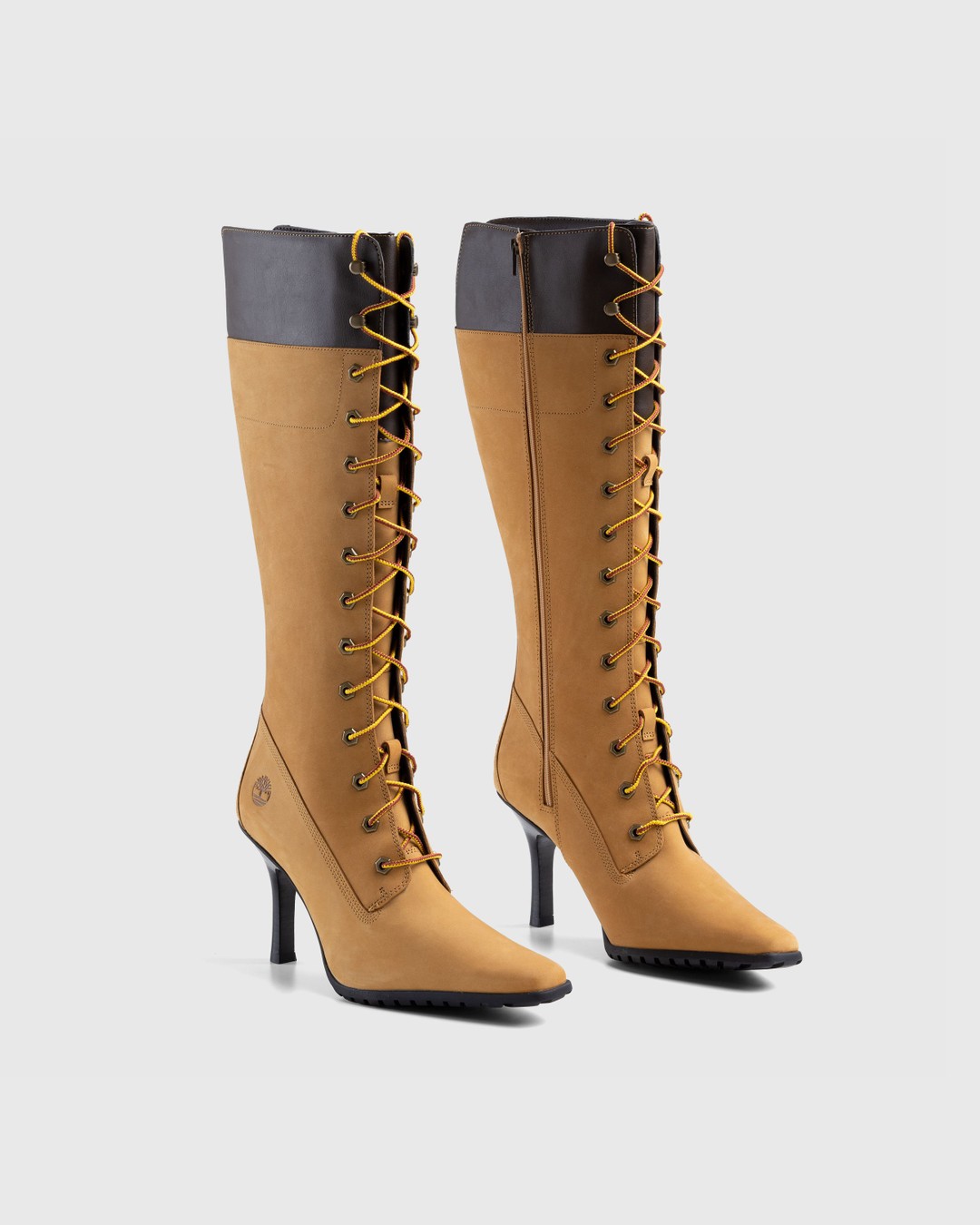Veneda Carter x Timberland – Tall Lace Boot Yellow - Boots - Brown - Image 3