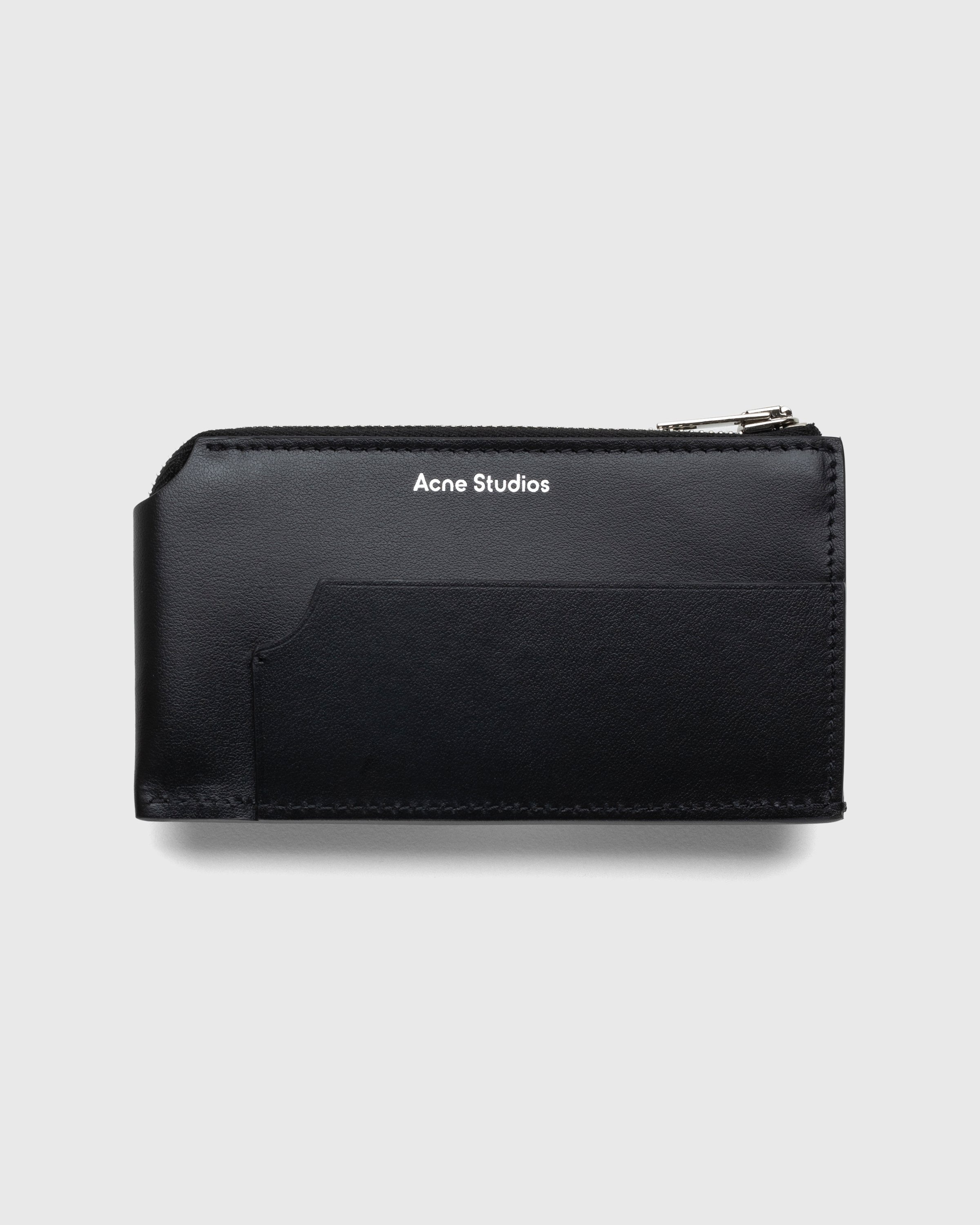 Acne Studios – Leather Zip Wallet Black - Wallets - Black - Image 1