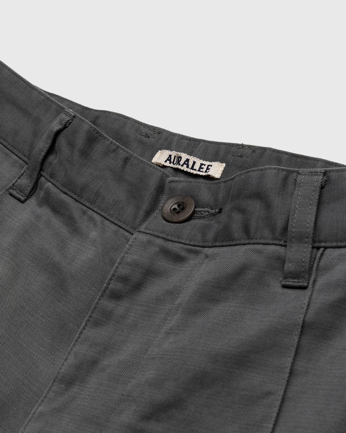 Auralee – Brushed Zimbabwe Cotton Pants Grey - Pants - Grey - Image 3
