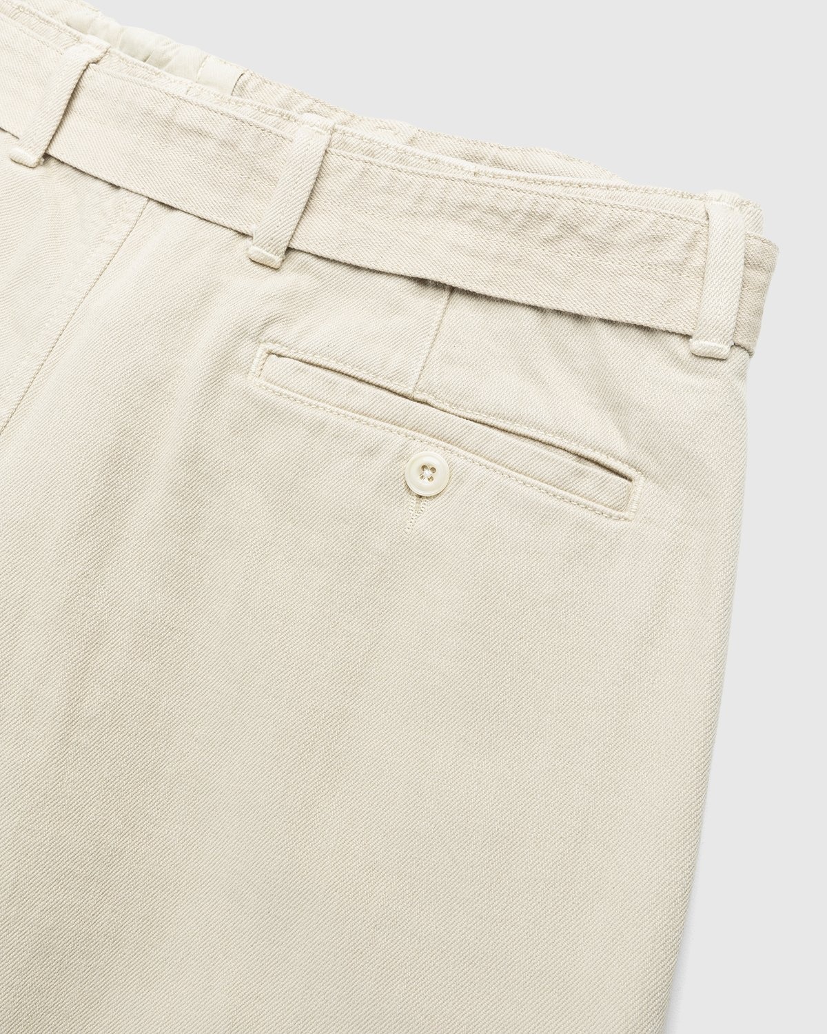 Lemaire – Rinsed Denim Twisted Pants Saltpeter - Pants - Beige - Image 3