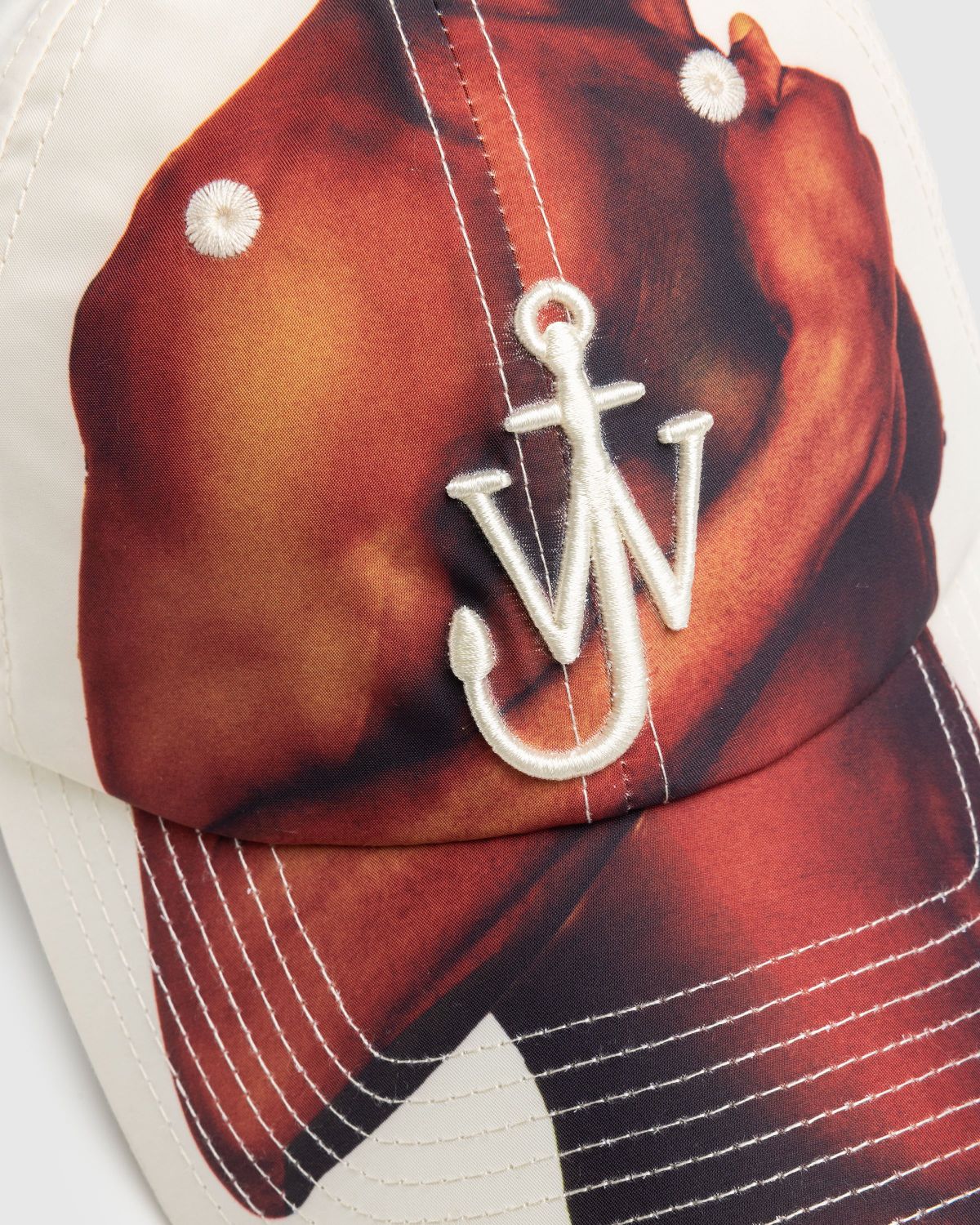 J.W. Anderson – Logo Embroidered Baseball Cap Off White - Hats - White - Image 4