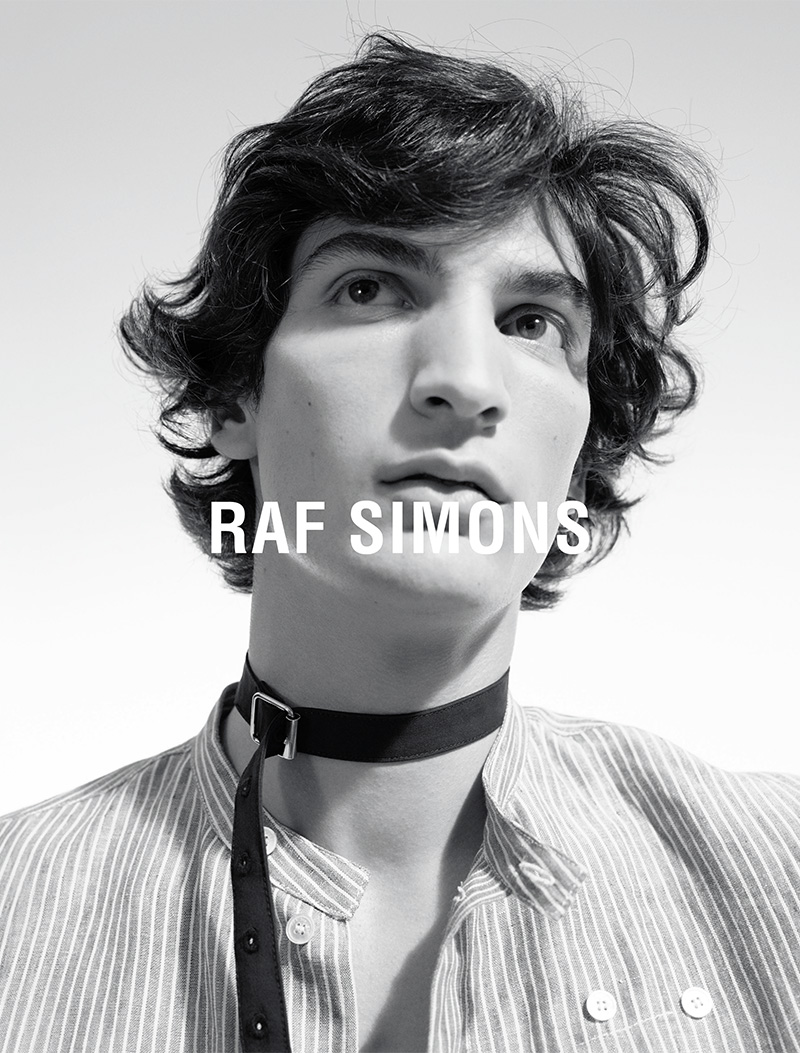 Campaign for Raf Simons Spring / Summer 2017 shot by Wille Vanderperre which featured works by photographer Robert Mapplethorpe