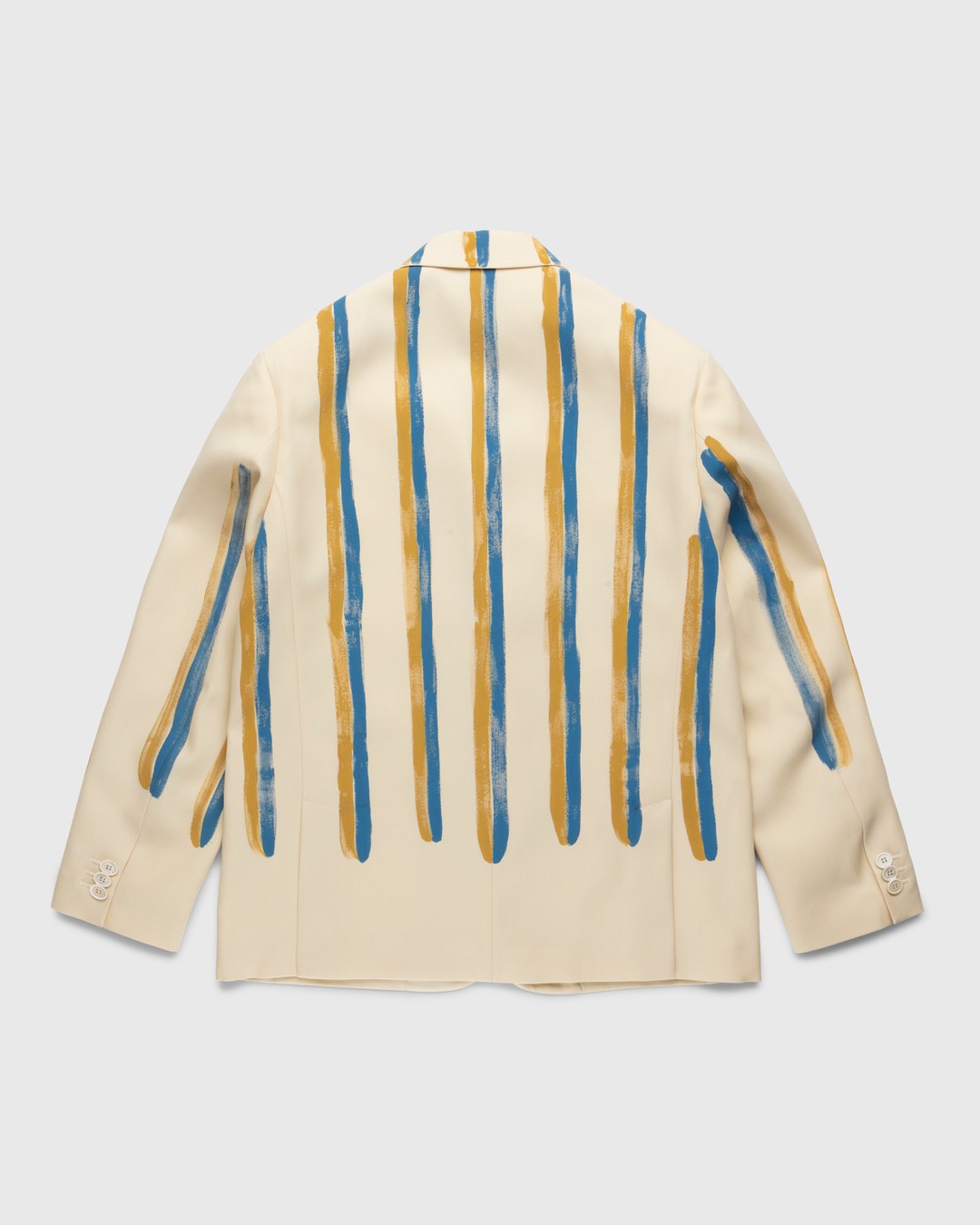 Marni – Watercolor Stripe Wool Blazer Antique White - Blazers - Beige - Image 2