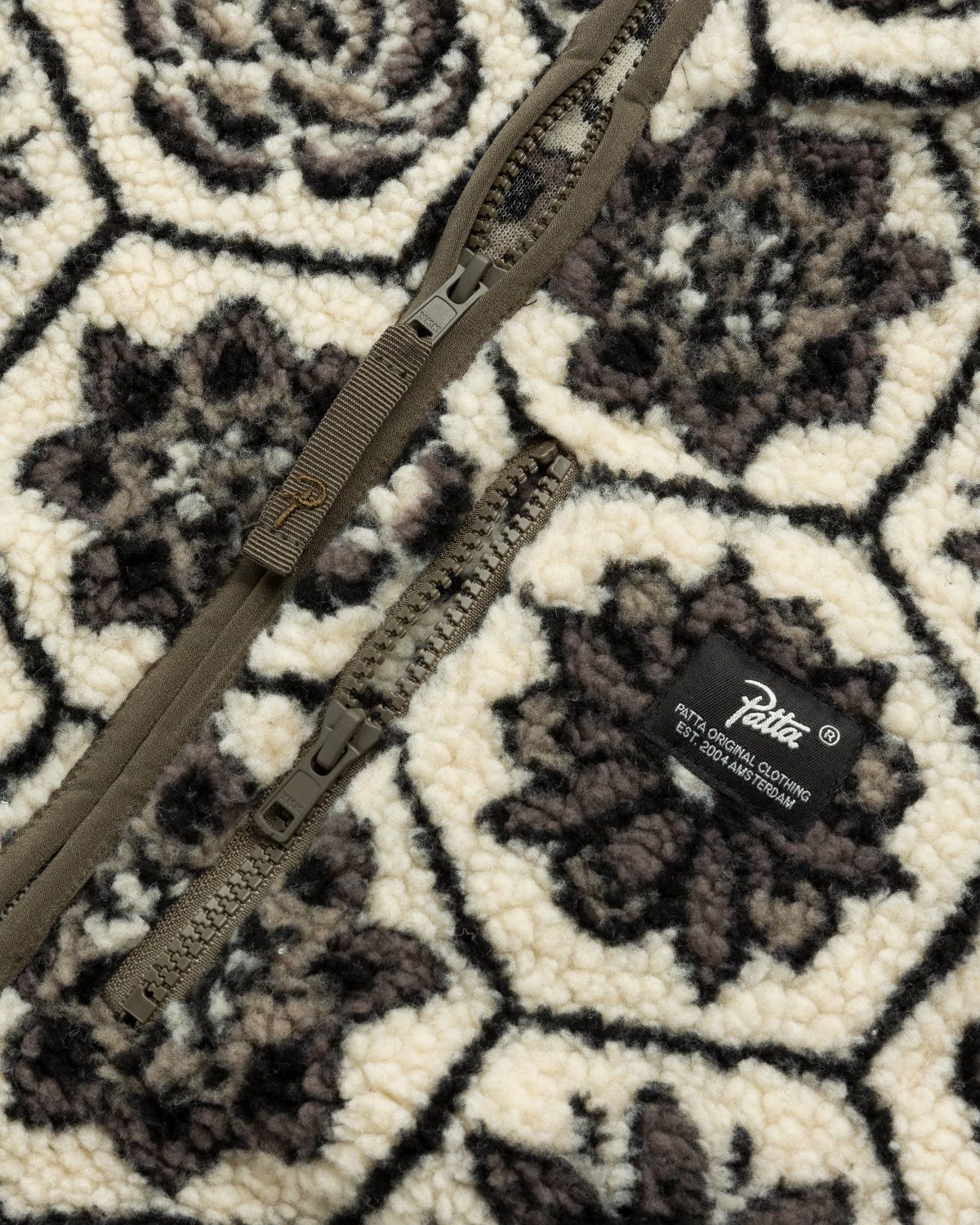 Patta – Wall Flower Fleece Jacket Birch/Dark Gull Grey - Outerwear - Grey - Image 3