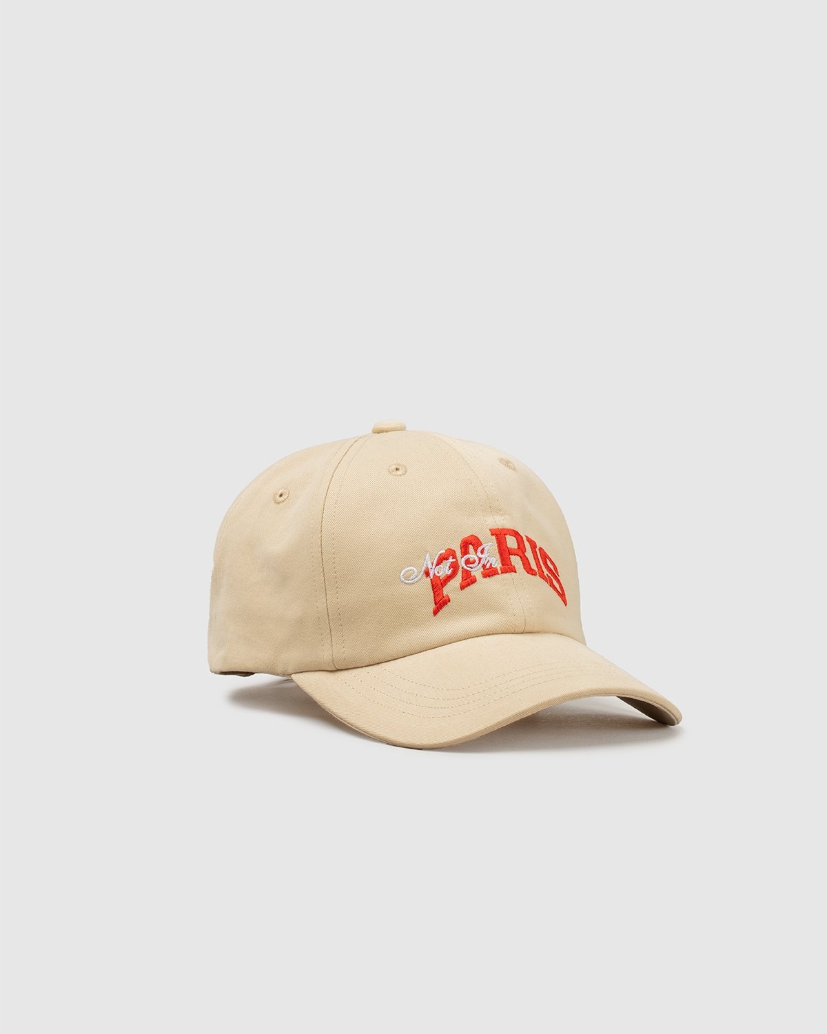 Highsnobiety – Not In Paris College Logo Cap Eggshell - Hats - White - Image 2