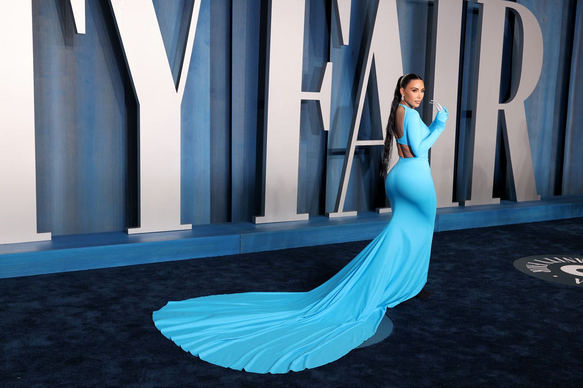 BEVERLY HILLS, CALIFORNIA - MARCH 27: Kim Kardashian attends the 2022 Vanity Fair Oscar Party Hosted By Radhika Jones at Wallis Annenberg Center for the Performing Arts on March 27, 2022 in Beverly Hills, California. (Photo by John Shearer/Getty Images)