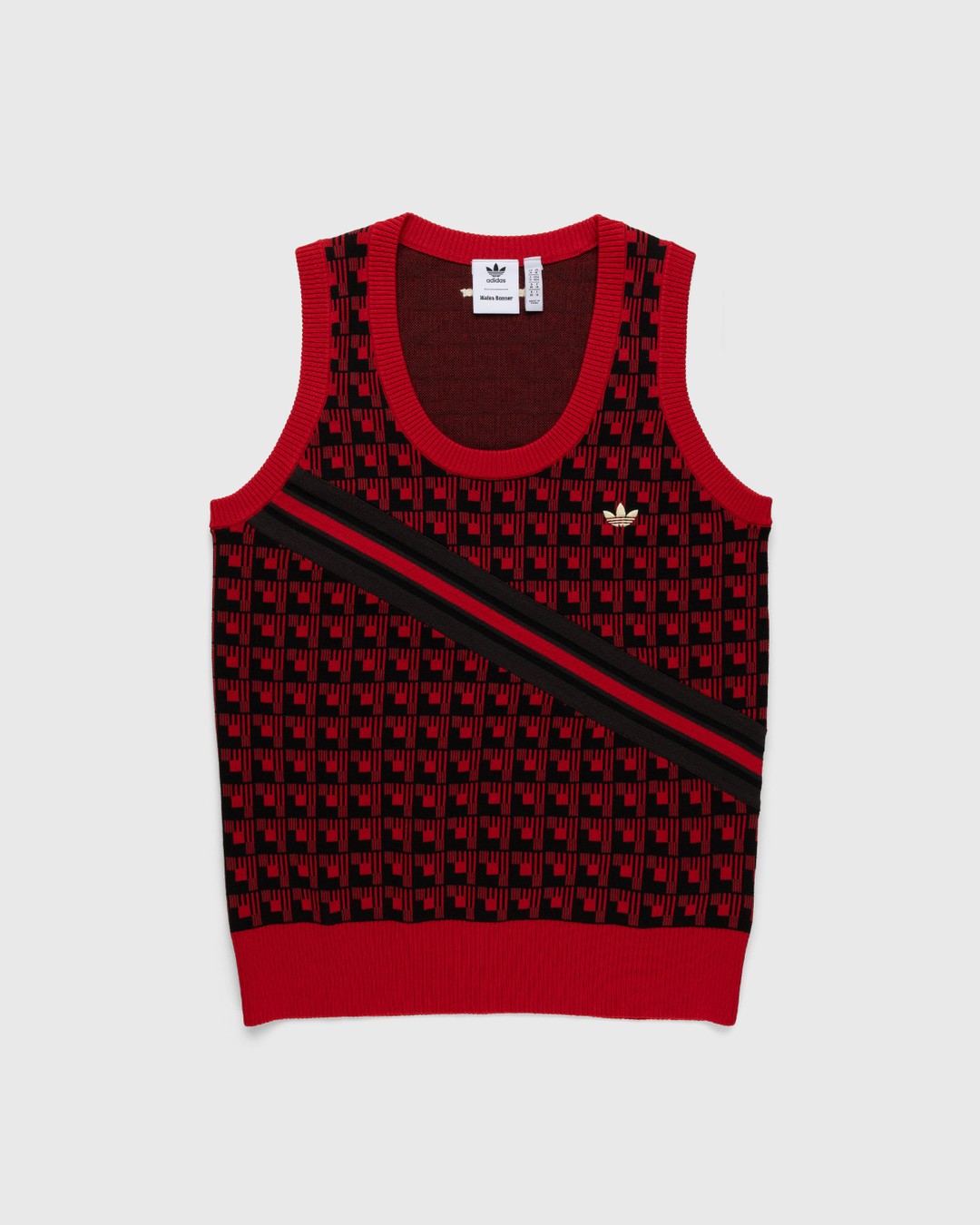 Adidas x Wales Bonner – WB Knit Vest Scarlet/Black - Knitwear - Red - Image 1