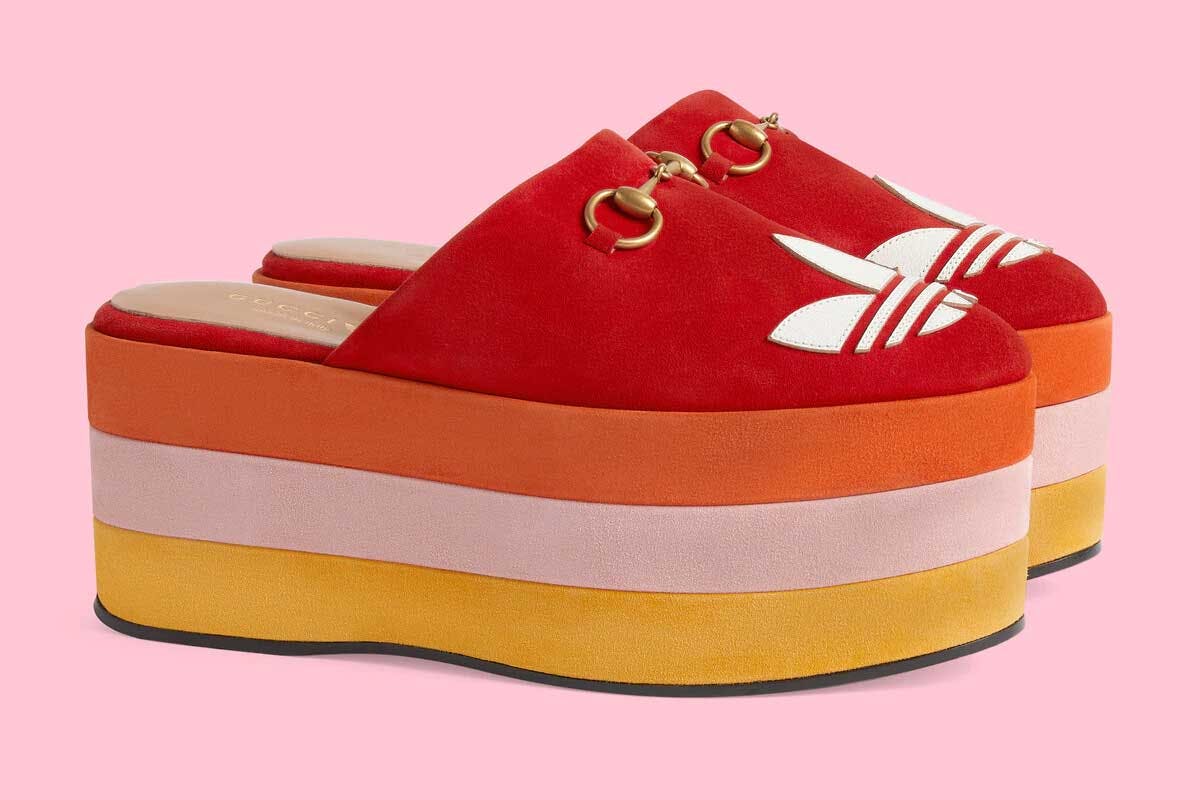 adidas u0026 Gucci Drop Platform Gazelle Sneakers, $20k Golf Club Bag