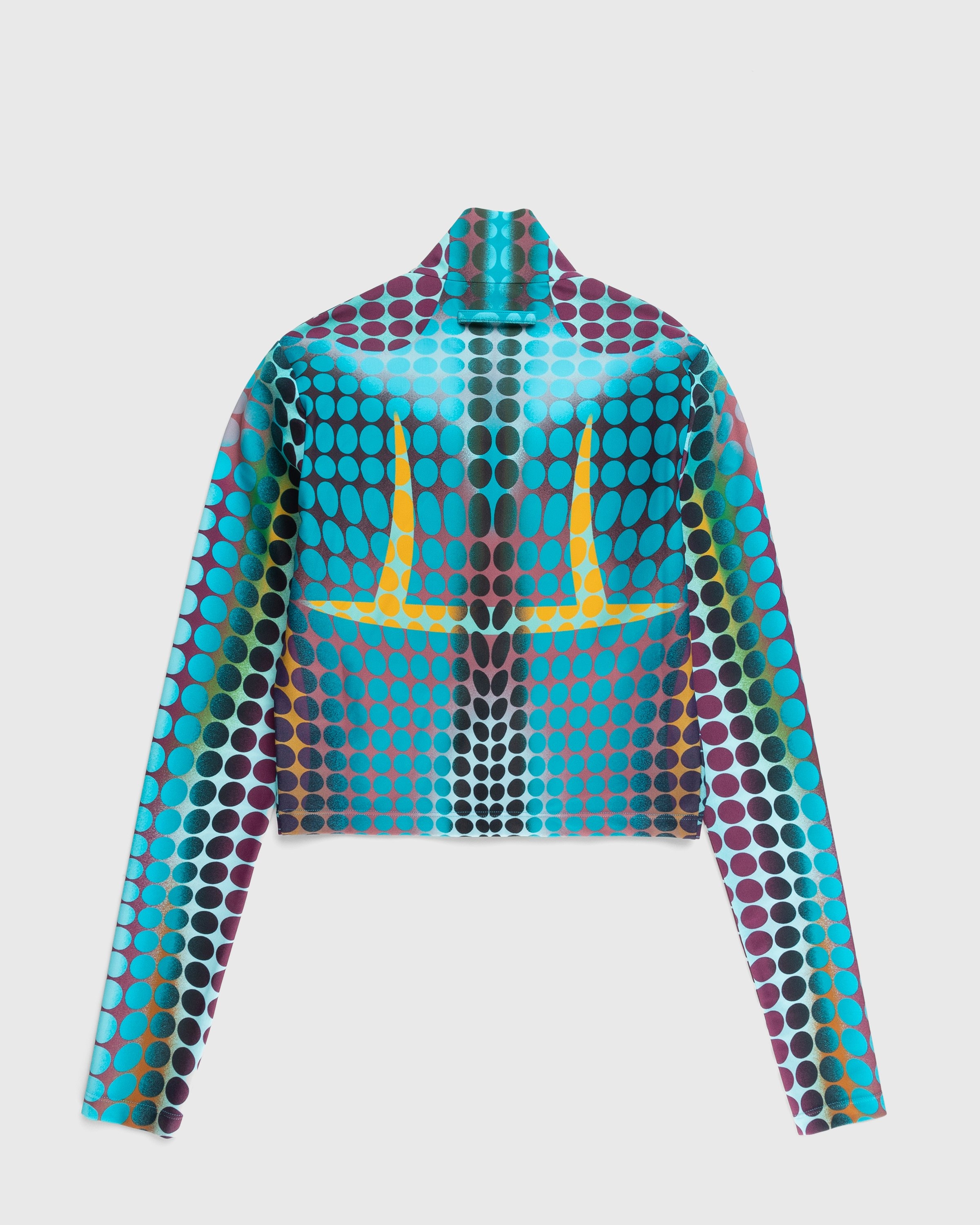 Jean Paul Gaultier – Zip High Neck Longsleeve Top Blue