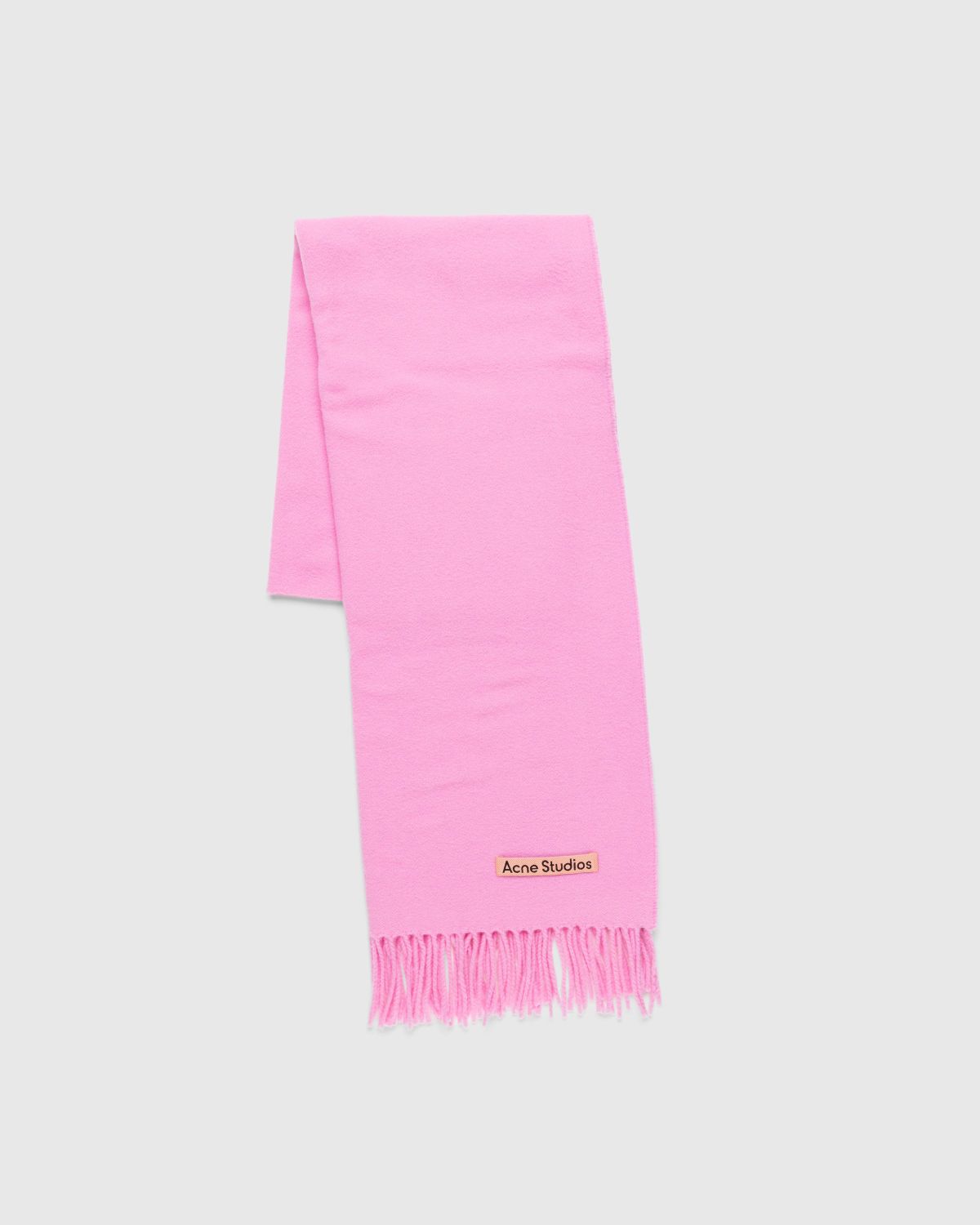 Acne Studios – Fringe Wool Scarf Bubble Pink - Scarves - Pink - Image 1