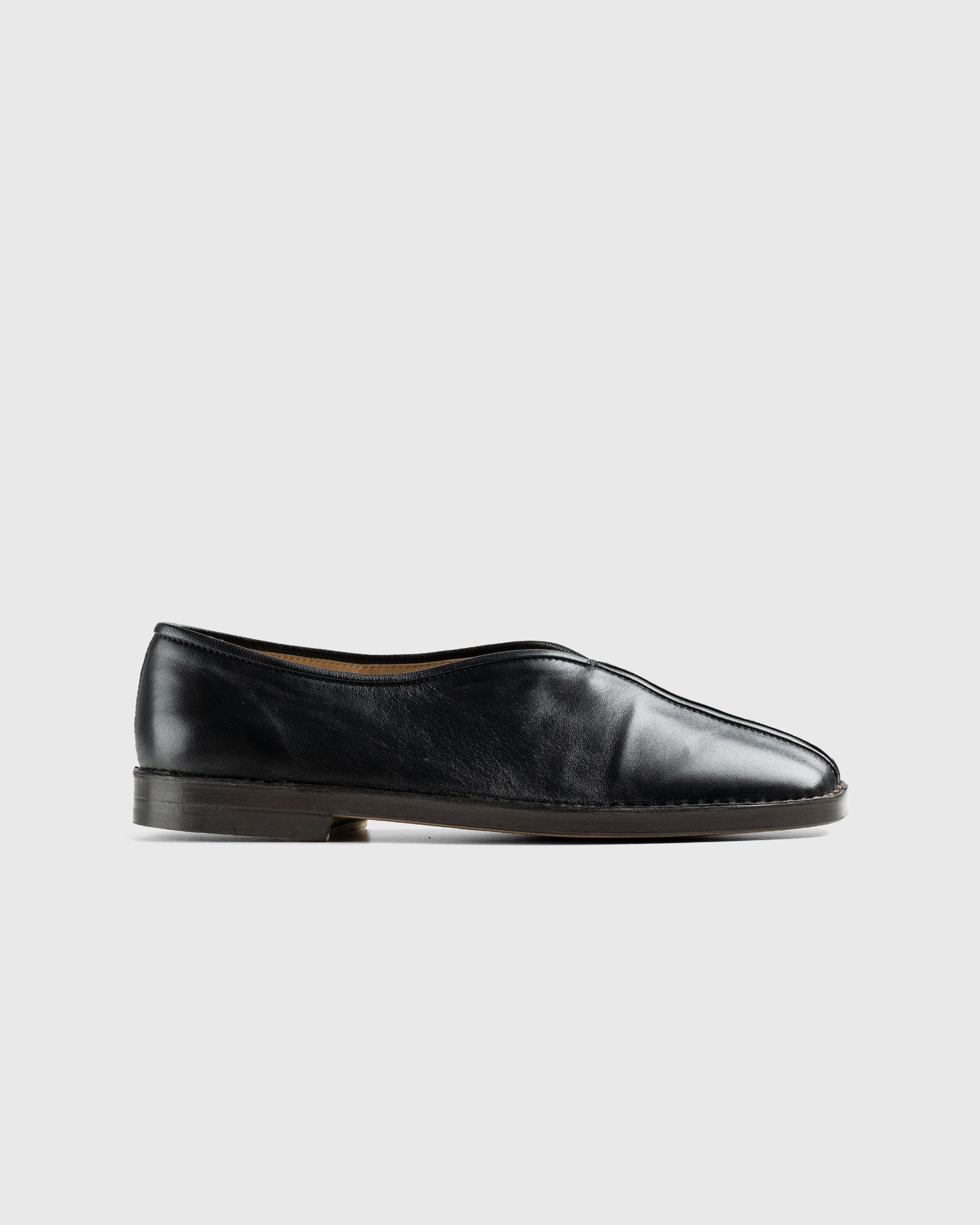 Lemaire Black Flat Piped Slippers