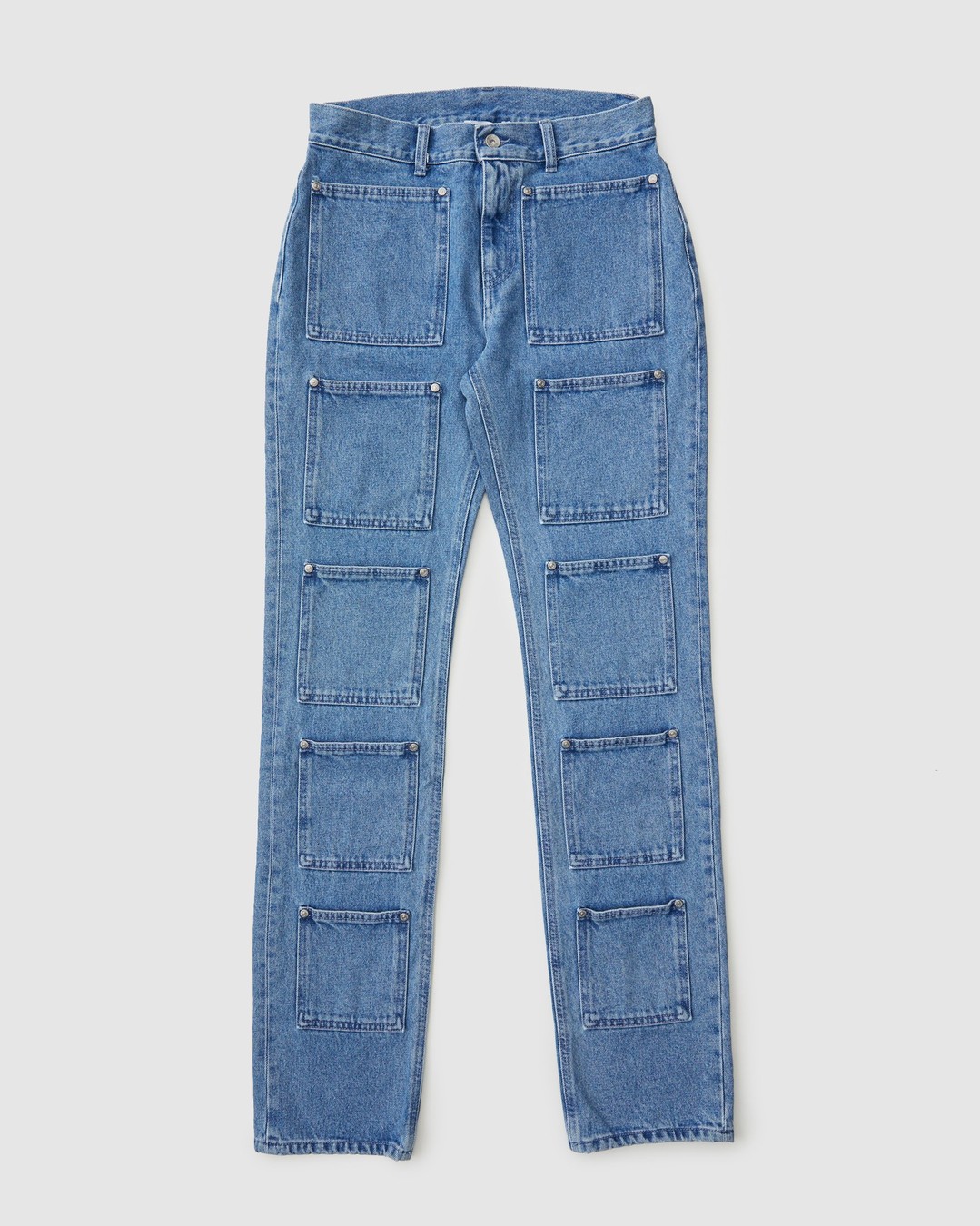 Lourdes New York – Multi-pocket Denim Blue - Pants - Blue - Image 1