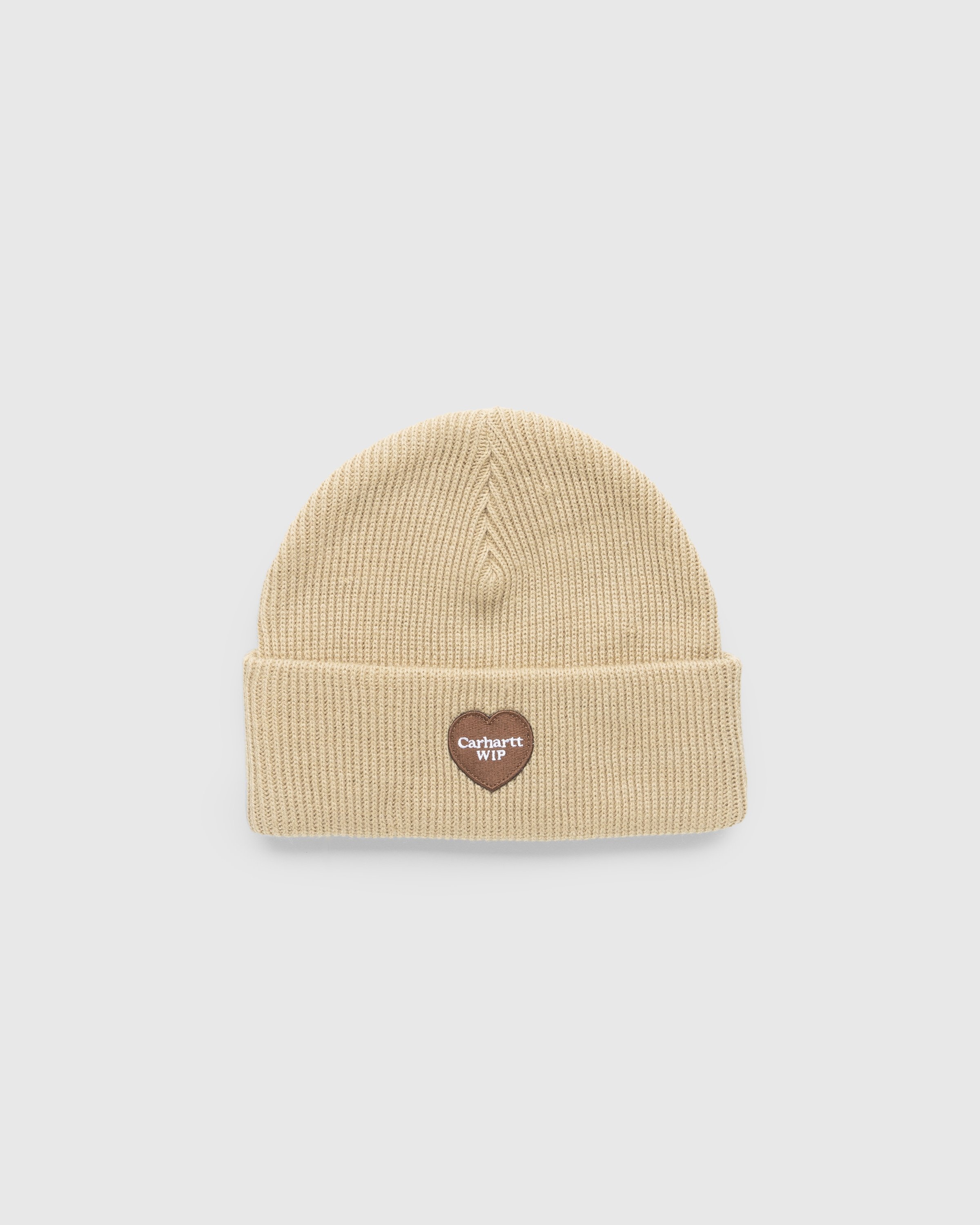 Carhartt WIP – Heart Patch Beanie Dusty Hamilton Brown - Hats - Brown - Image 1