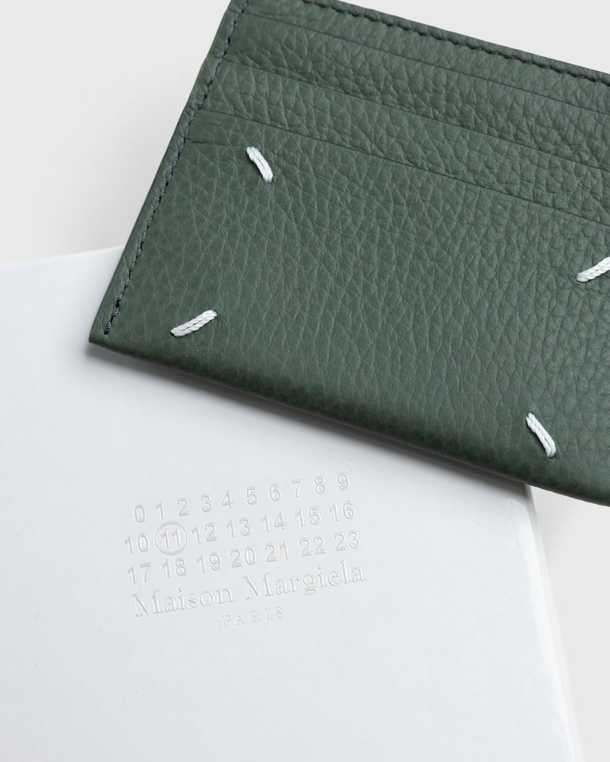 Maison Margiela – Leather Card Holder Thyme - Wallets - Green - Image 3