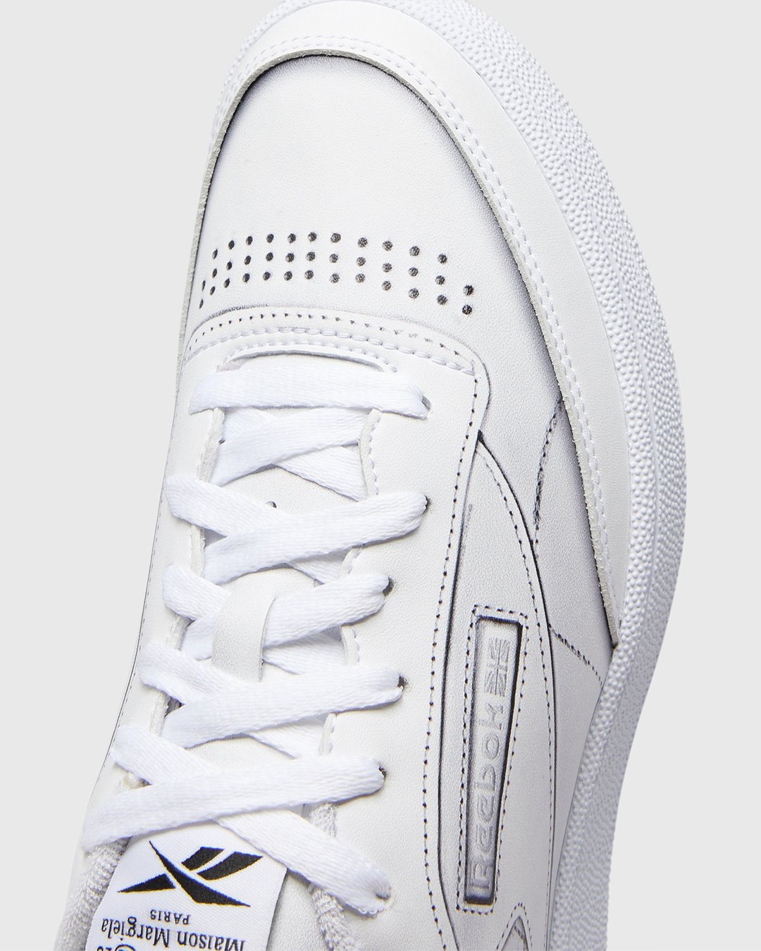 Maison Margiela x Reebok – Club C Trompe L’Oeil White - Low Top Sneakers - White - Image 4