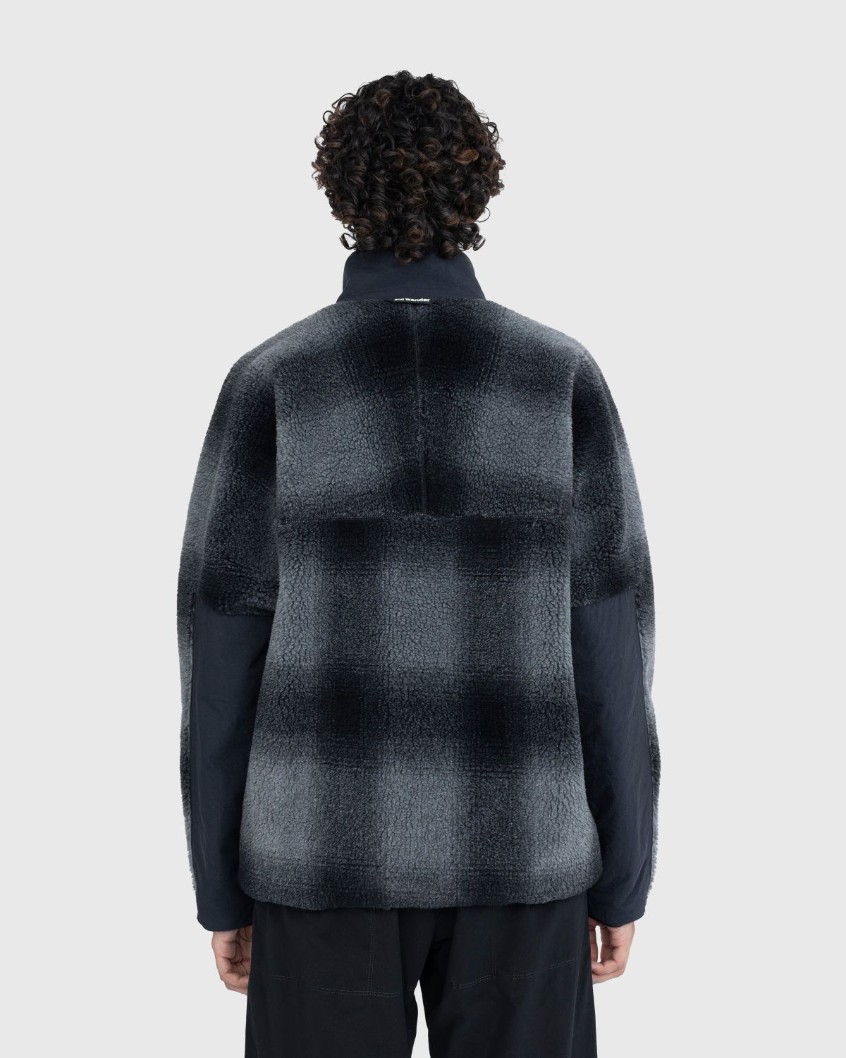 And Wander – Check Boa Jacket Black - Outerwear - Black - Image 5