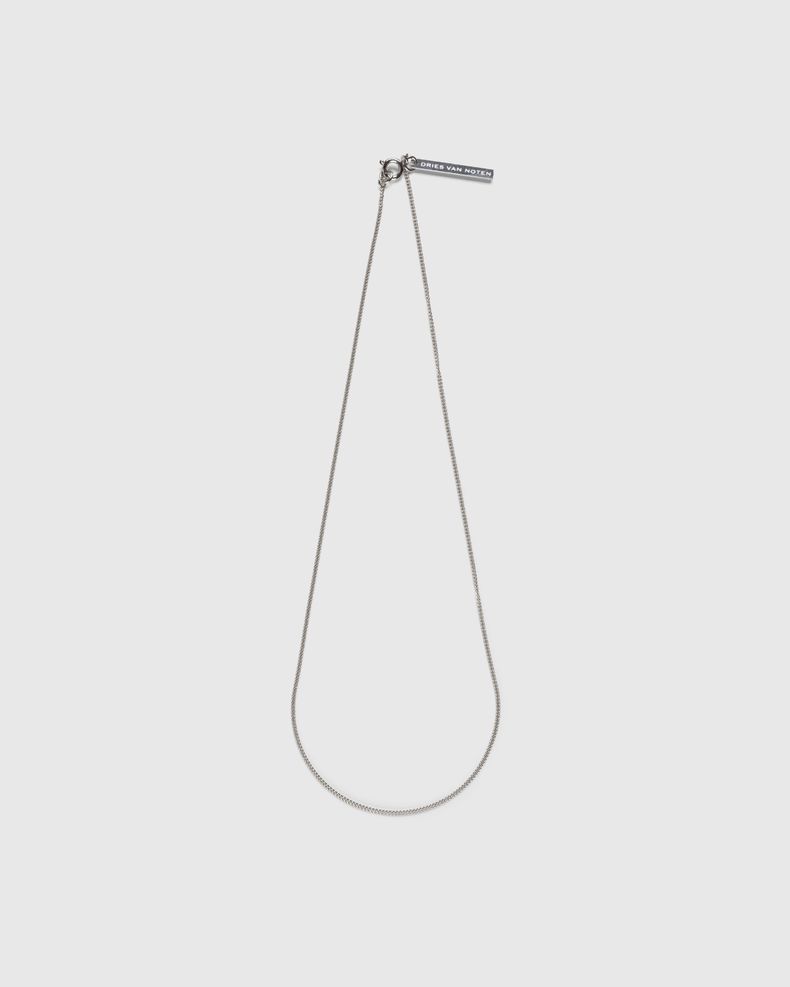 Logo Tag Necklace Silver