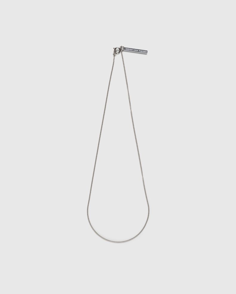 Dries van Noten – Logo Tag Necklace Silver