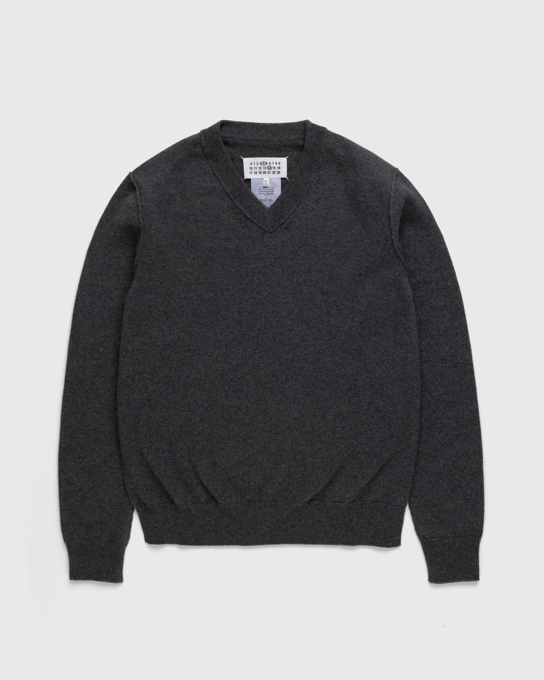 Maison Margiela – Cashmere V-Neck Sweater Grey - Knitwear - Grey - Image 1