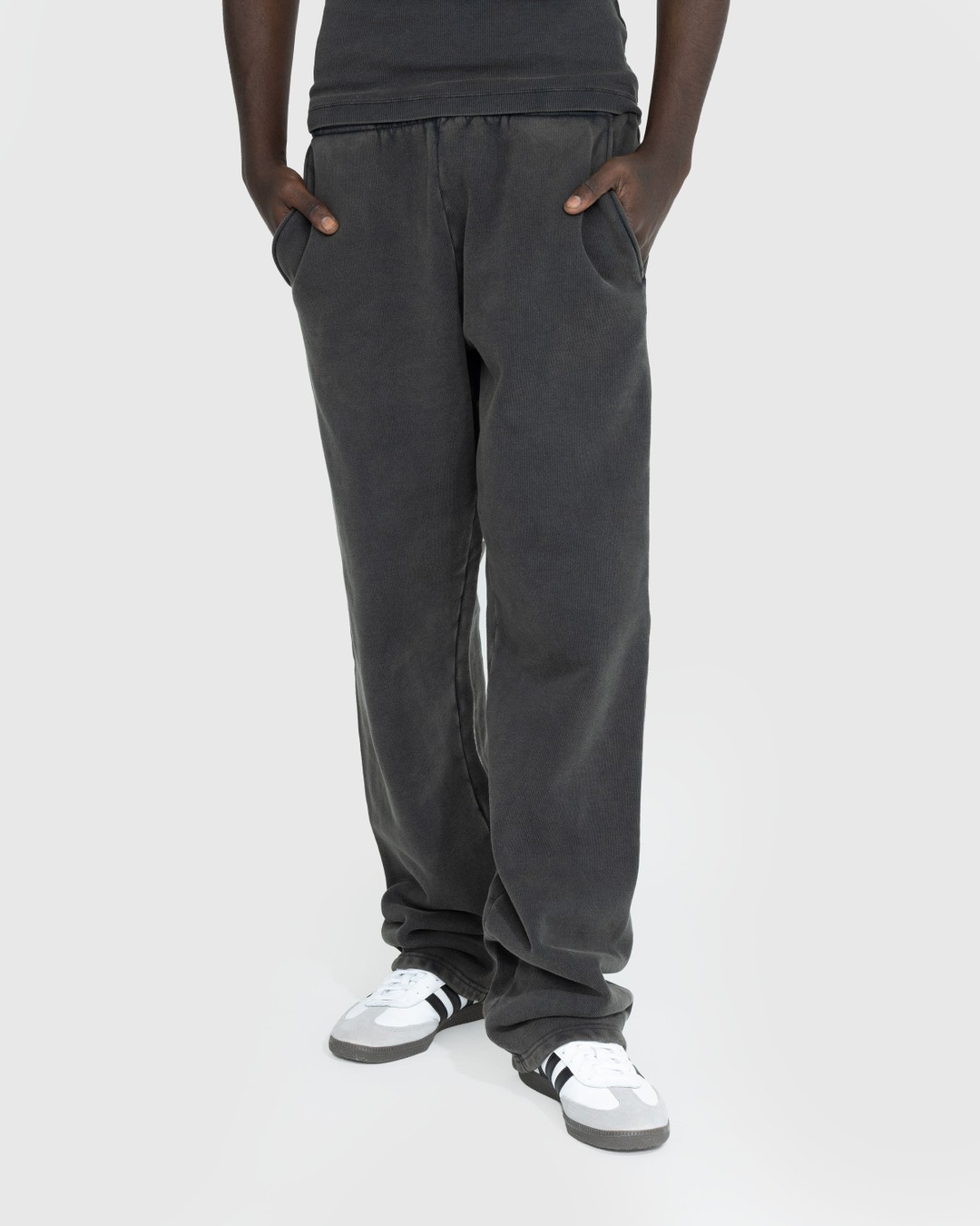Black straight outlet leg sweatpants