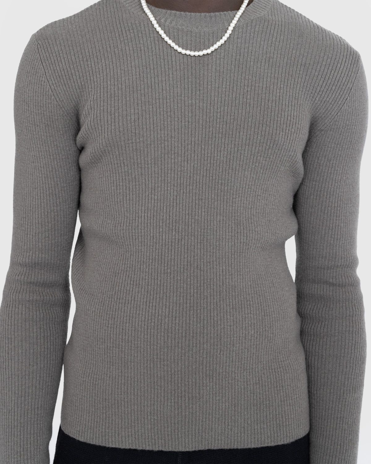 Our Legacy – Compact Roundneck Mole Grey Super Wool - Knitwear - Grey - Image 5