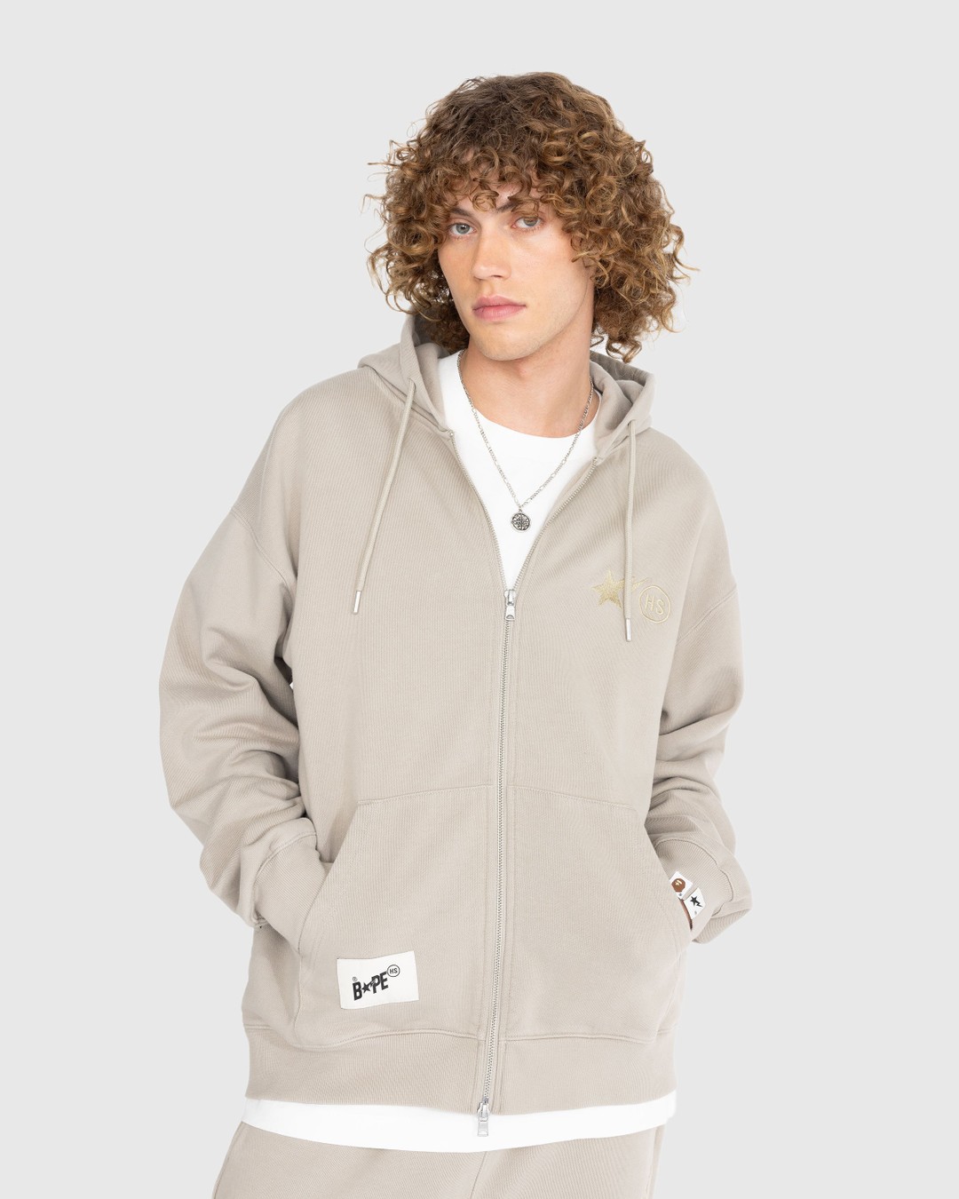 BAPE x Highsnobiety – Heavy Washed Zip Hoodie Beige - Sweats - Beige - Image 2