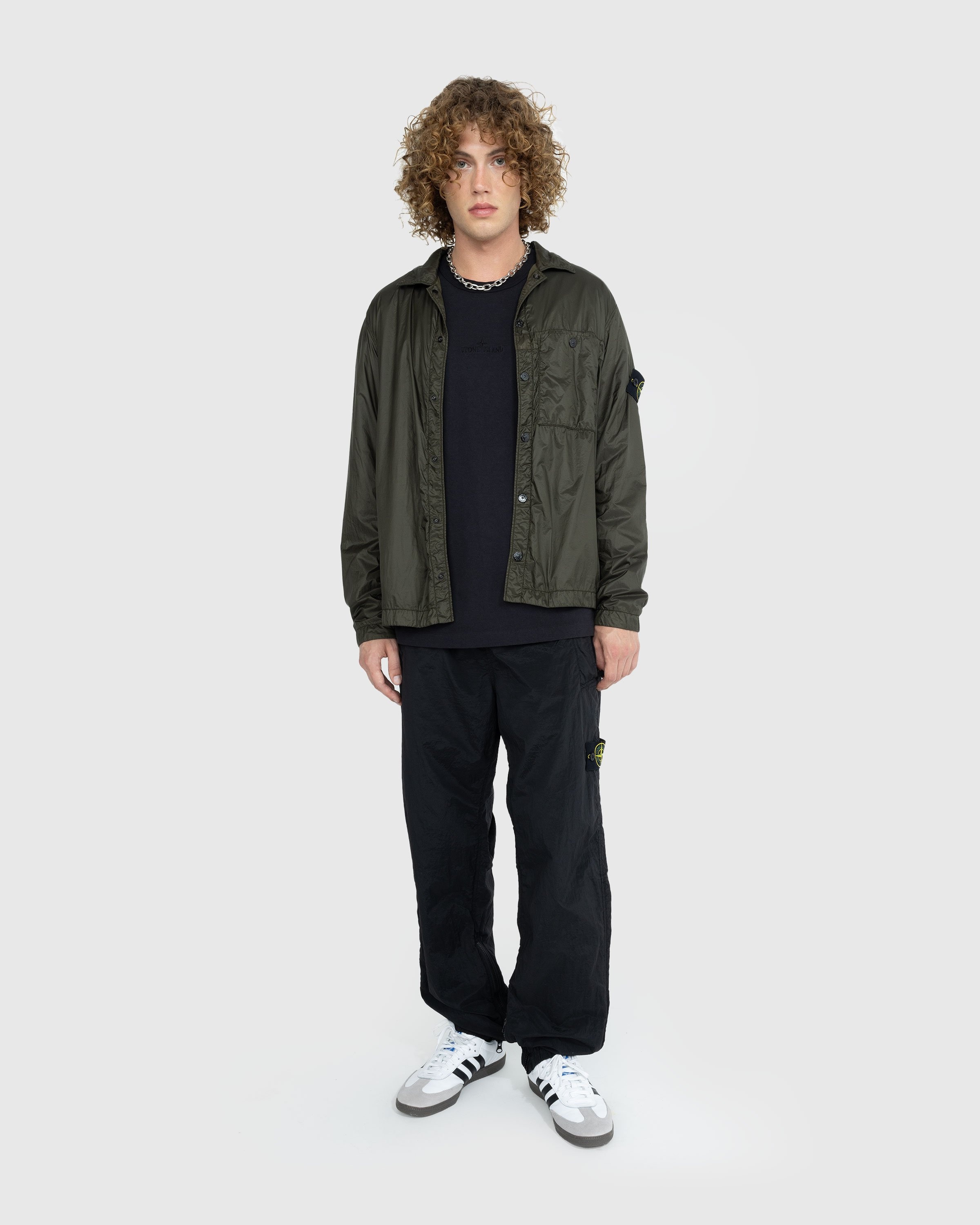 Stone island green nylon metal overshirt jacket top