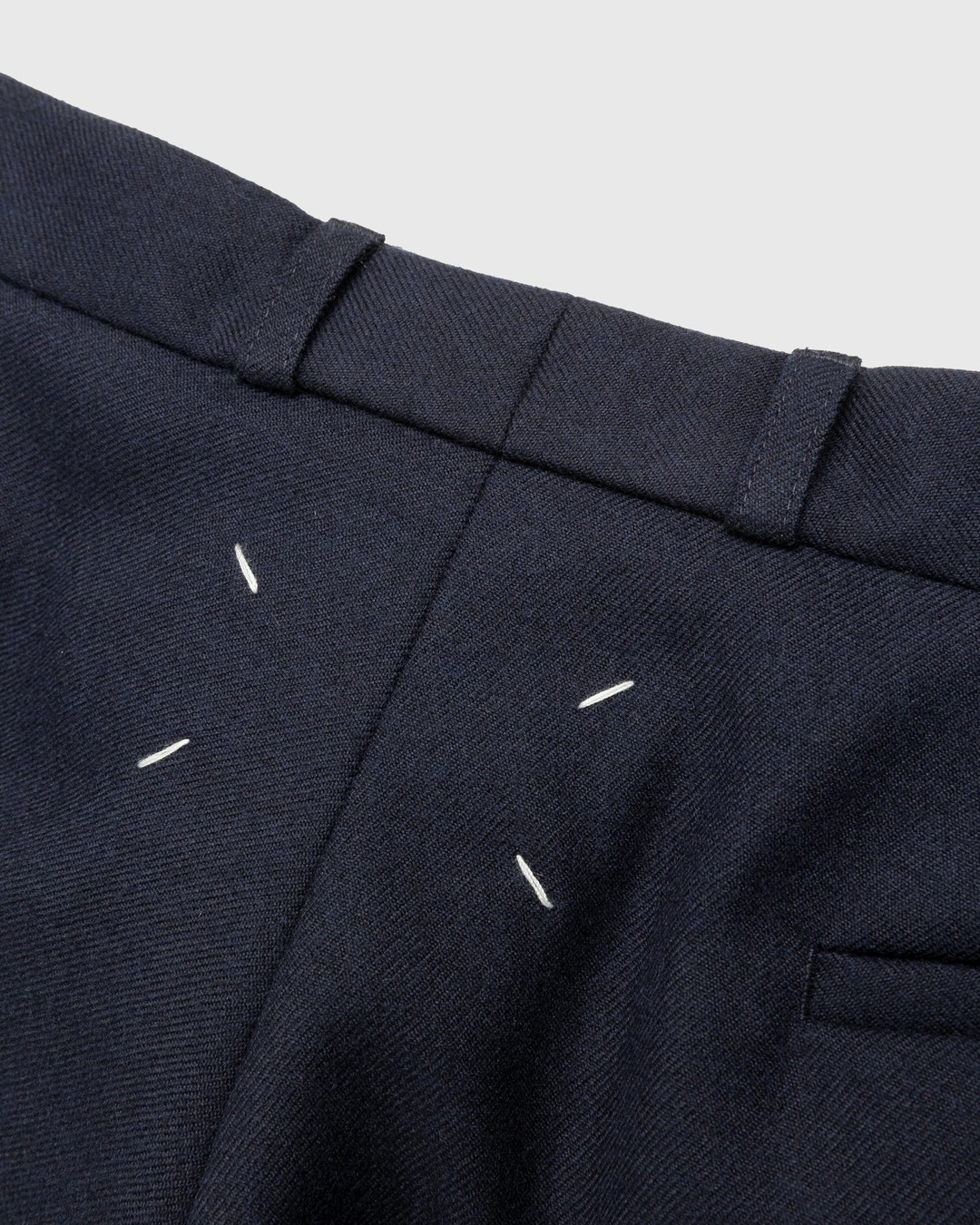 Maison Margiela – Wool Twill Trousers Navy - Trousers - Blue - Image 6