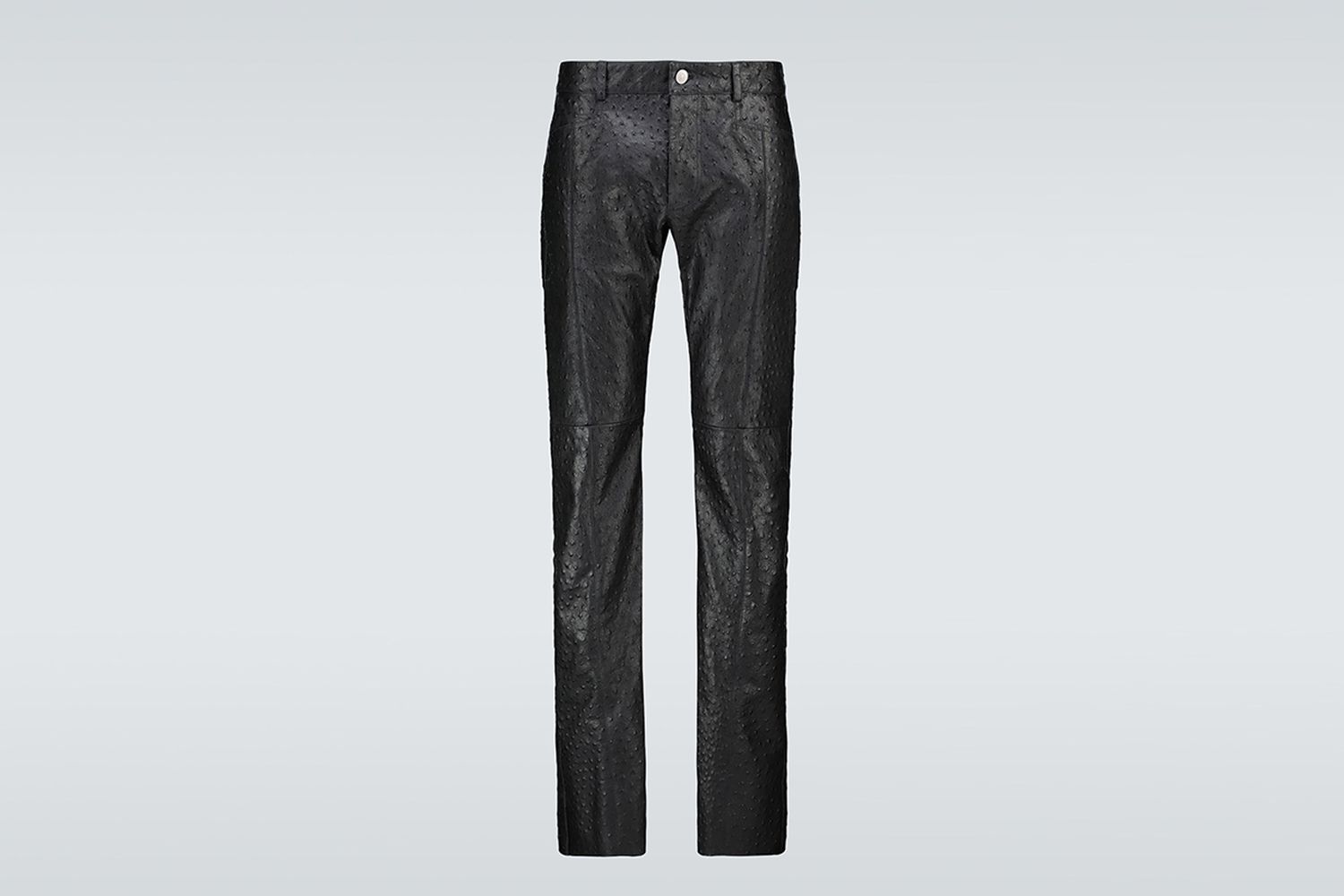 Ostrich Cage Leather Pants