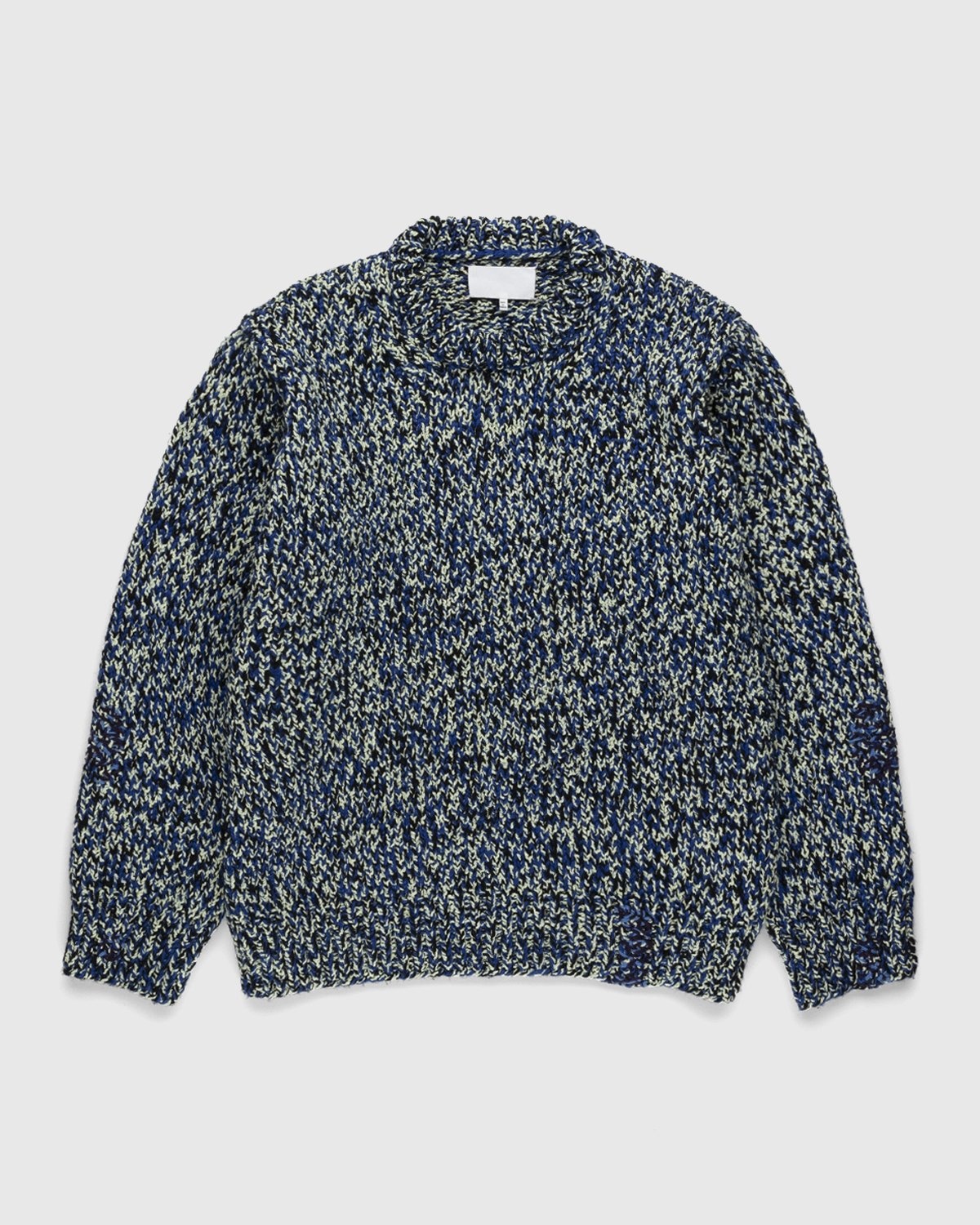 Maison Margiela – Mouliné Crewneck Sweater Blue - Knitwear - Blue - Image 1