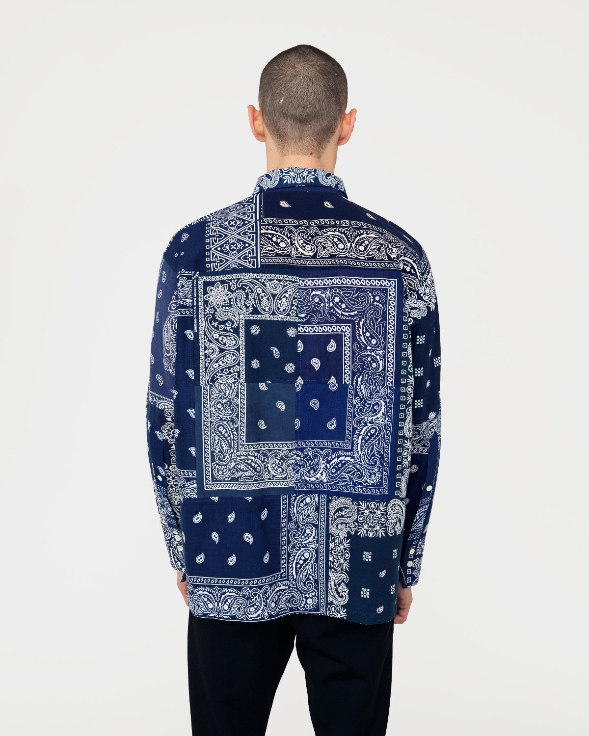 Miyagihidetaka – Bandana Shirt Navy - Shirts - Blue - Image 4